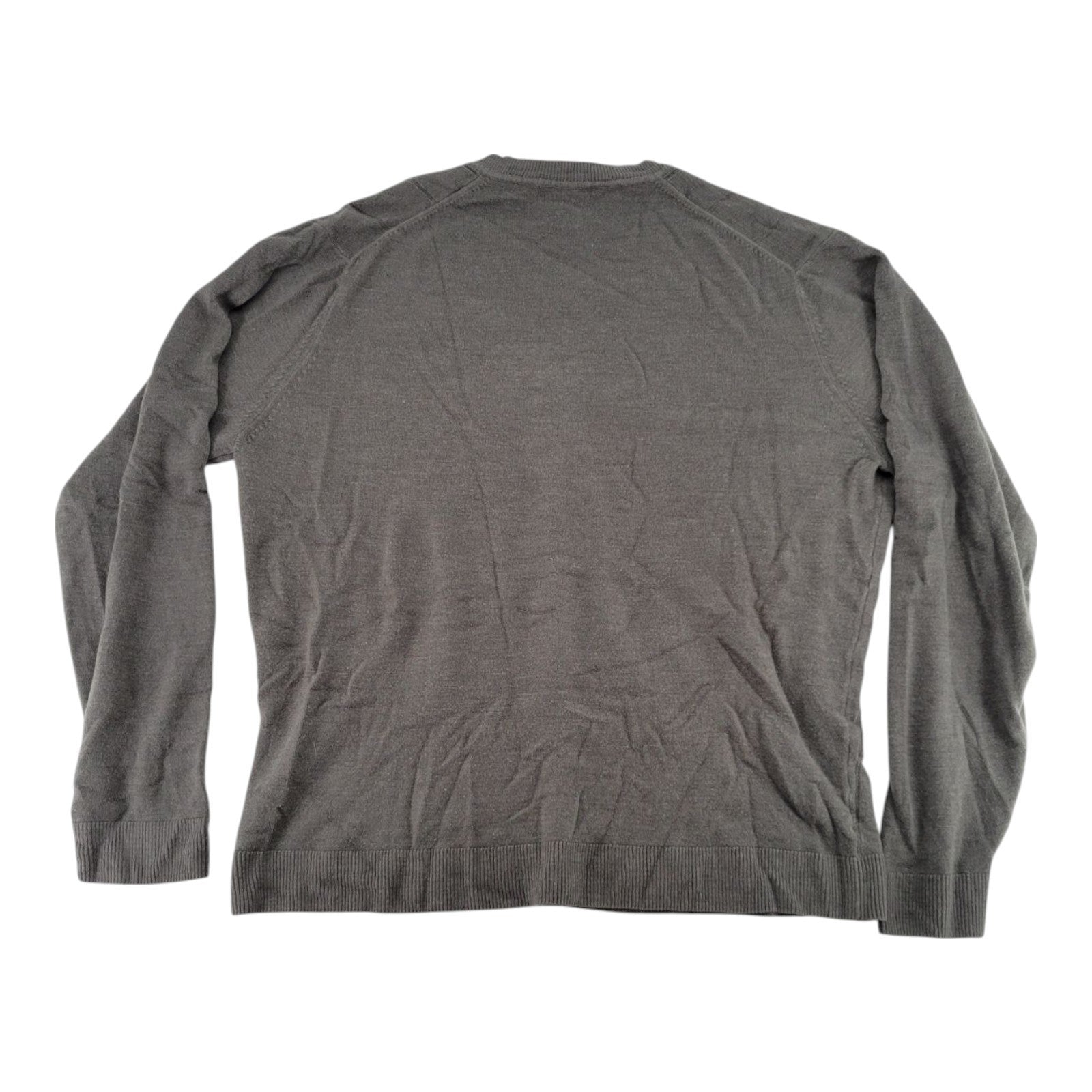 John Ashford Men's Gray V-Neck Sweater XL Acrylic Pullover