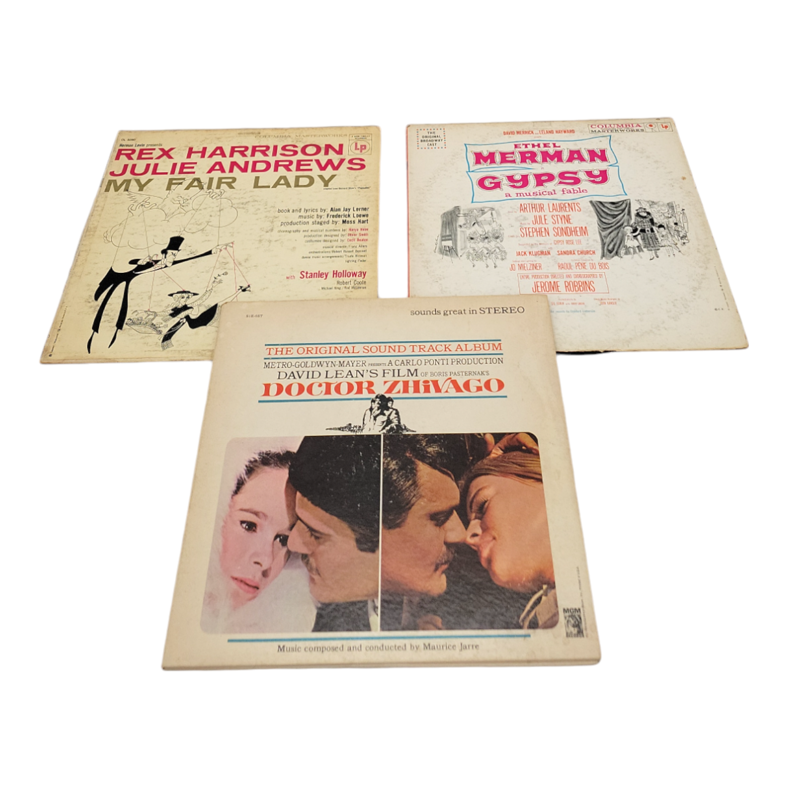 Vintage Show Tunes My Fair Lady Gypsy Dr Zhivago Vinyl LP 3 Record Bundle