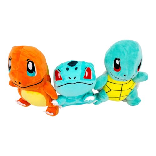 Tomy Pokemon Plush 8 Inch Charmander Bulbasaur Squirtle 3 Pack Stuffed Toys