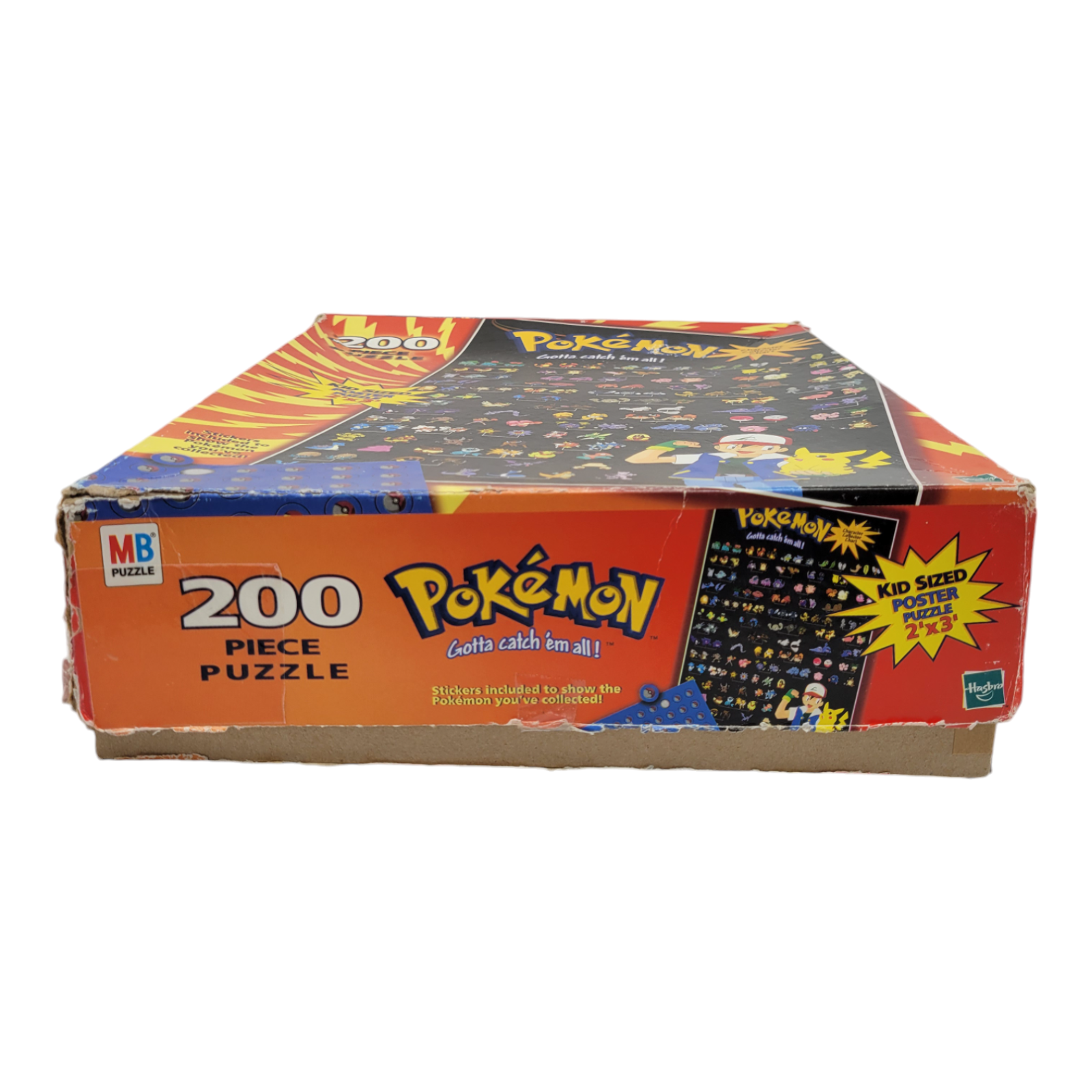 Pokemon 200 Piece Puzzle MB Hasbro 1999 Character Collector Chart Complete