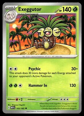 Pokemon 2023 Scarlet & Violet 151 Exeggutor Uncommon #103 Near Mint Card