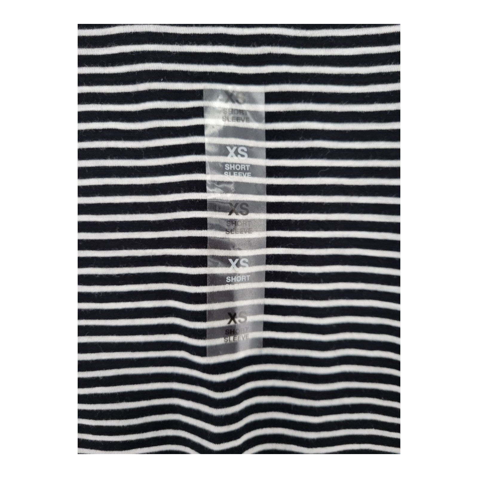 Maison Jules Women's Striped Tee XS Deep Black White Short Sleeve Top