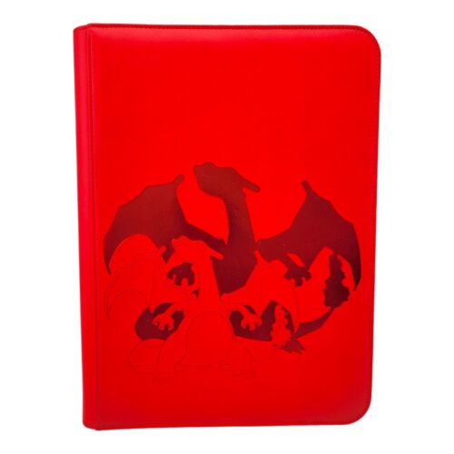 Ultra Pro Pokemon TCG Charizard 9 Pocket Leather Binder Red 360 Card Capacity