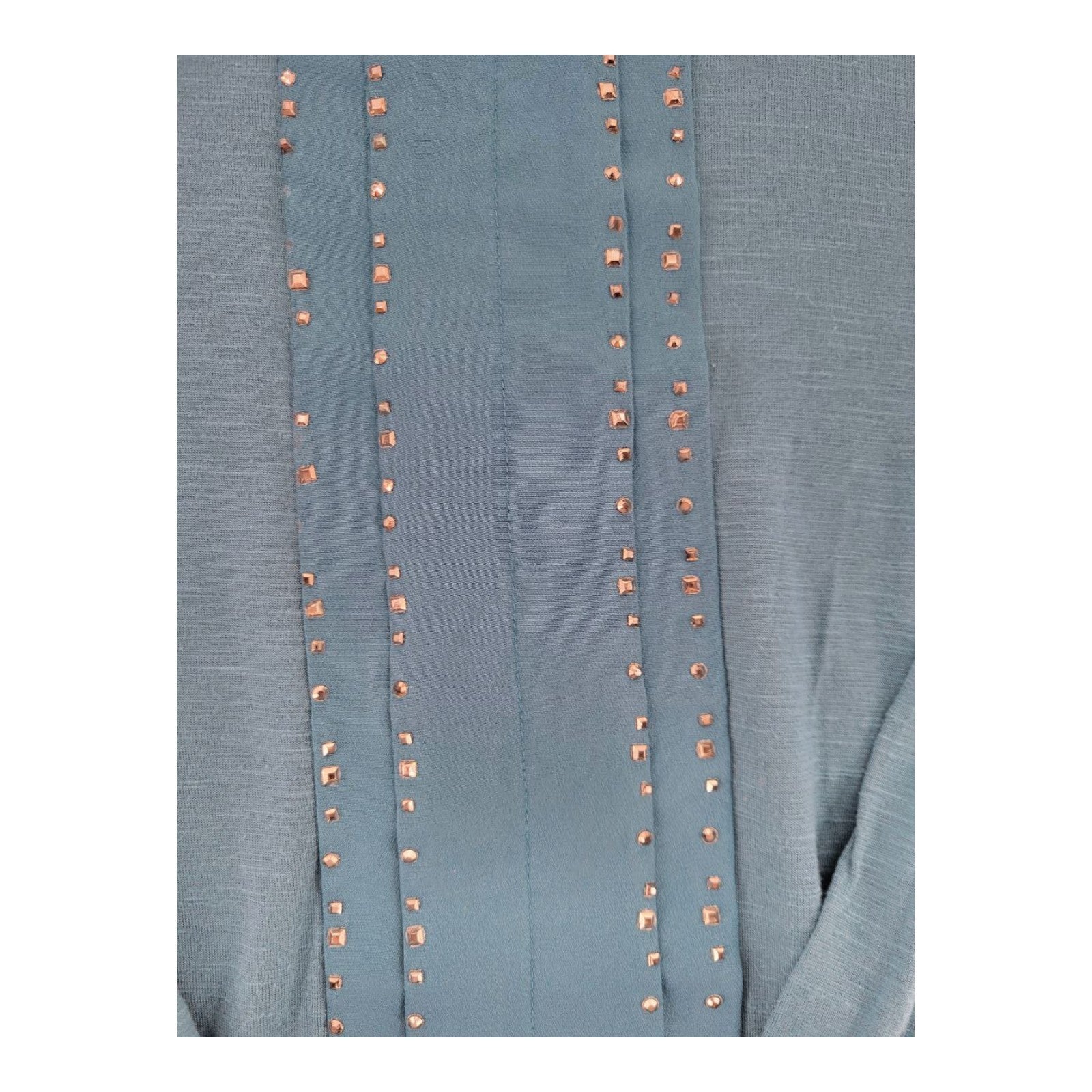 Calvin Klein Jeans Teal Long Sleeve Embellished Top Size M