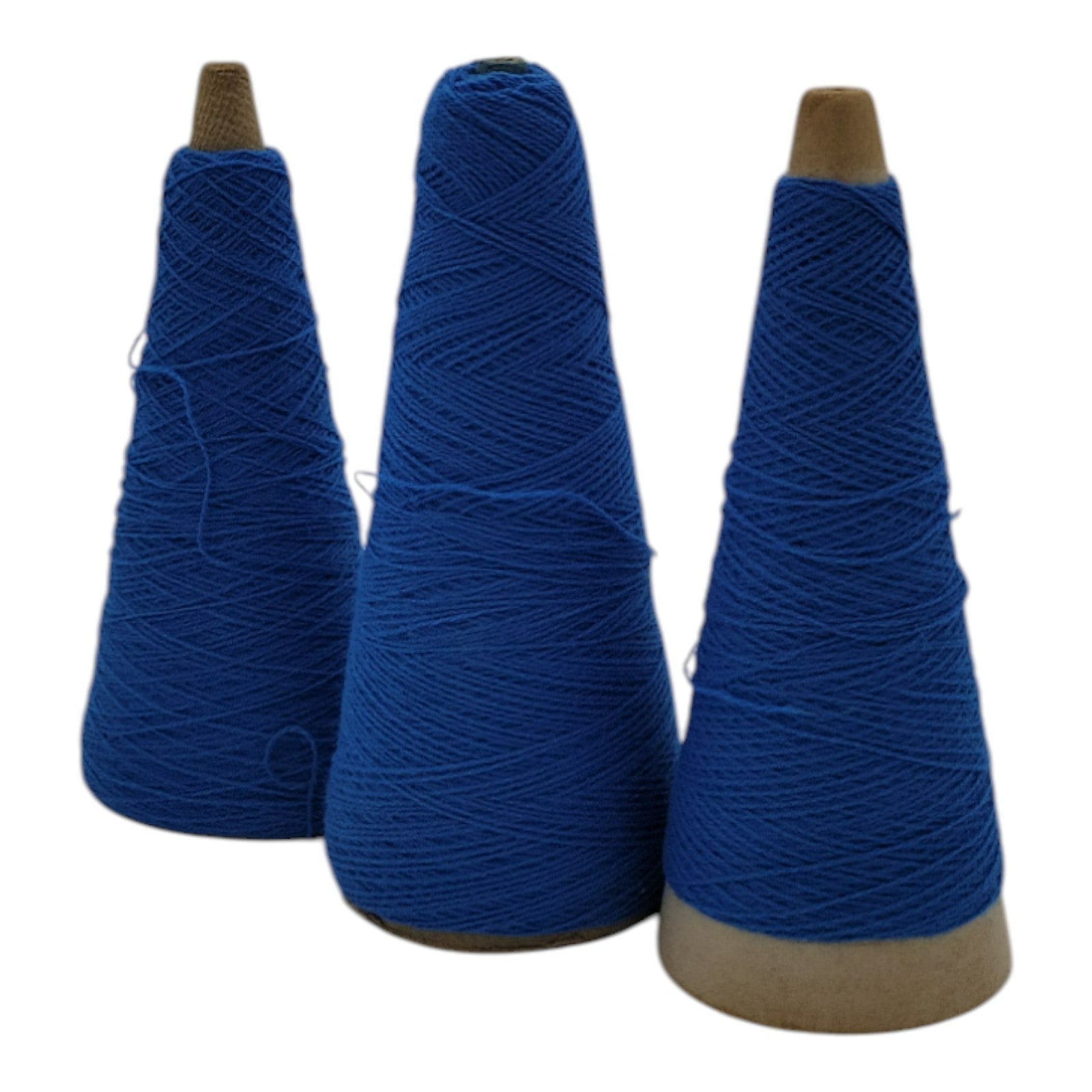 Vintage 1980s National Spinning Co Acrylic Yarn Cone 2/24 Blue Lot of 3