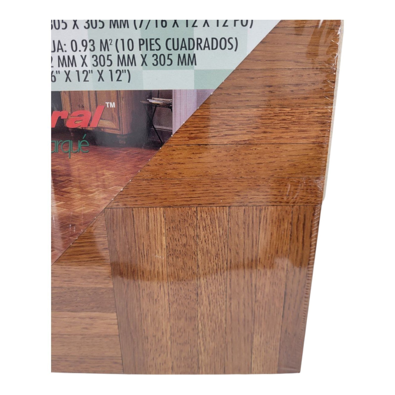 Bruce Simply Natural Chestnut Parquet Flooring 10 sq ft Peel & Stick 7/16 12x12