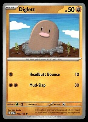 Pokemon 2023 Scarlet & Violet 151 Diglett Common #50 Near Mint Card