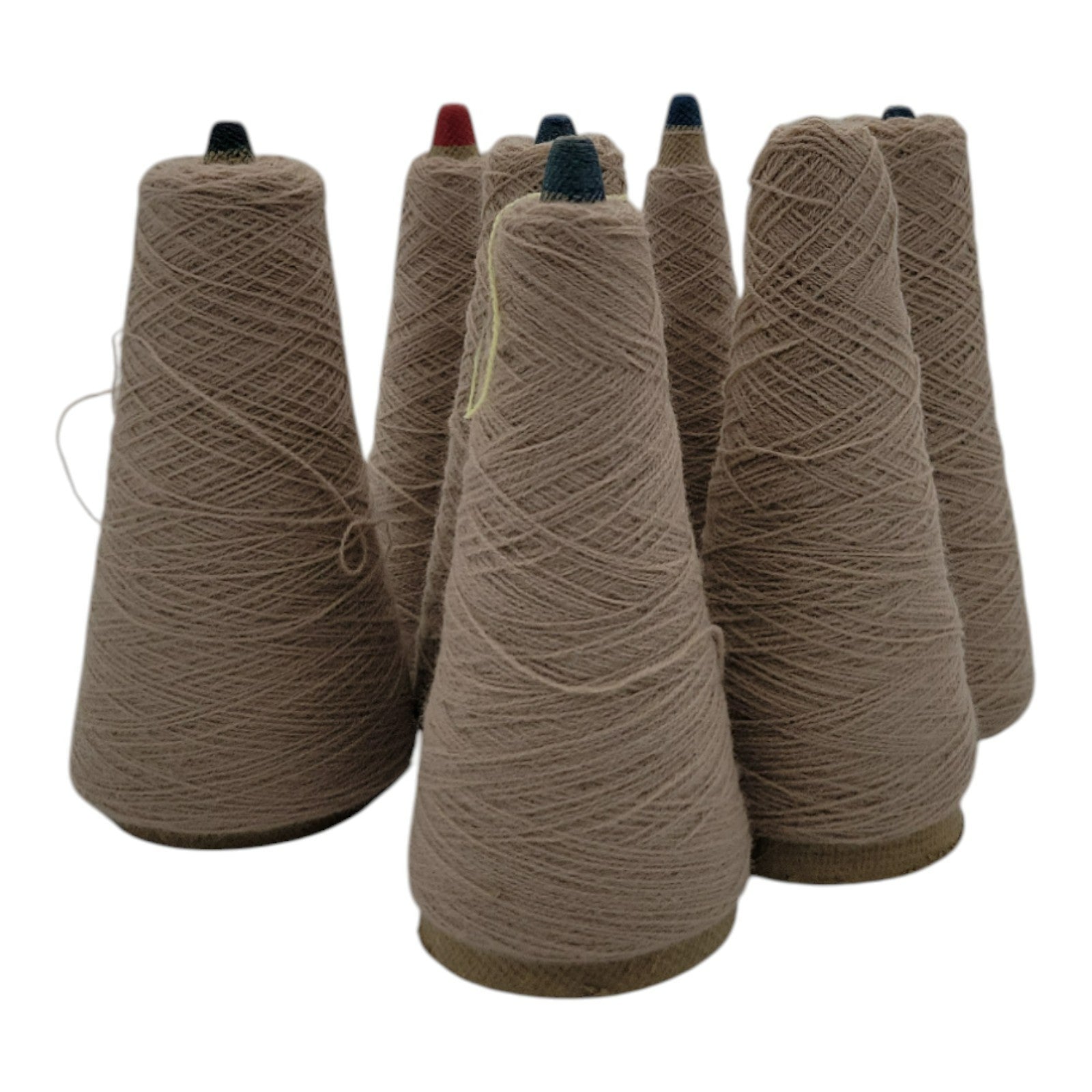 Vintage 1980s Phoenix Dye Works Taupe Yarn Cones 2/24 Lot of 7