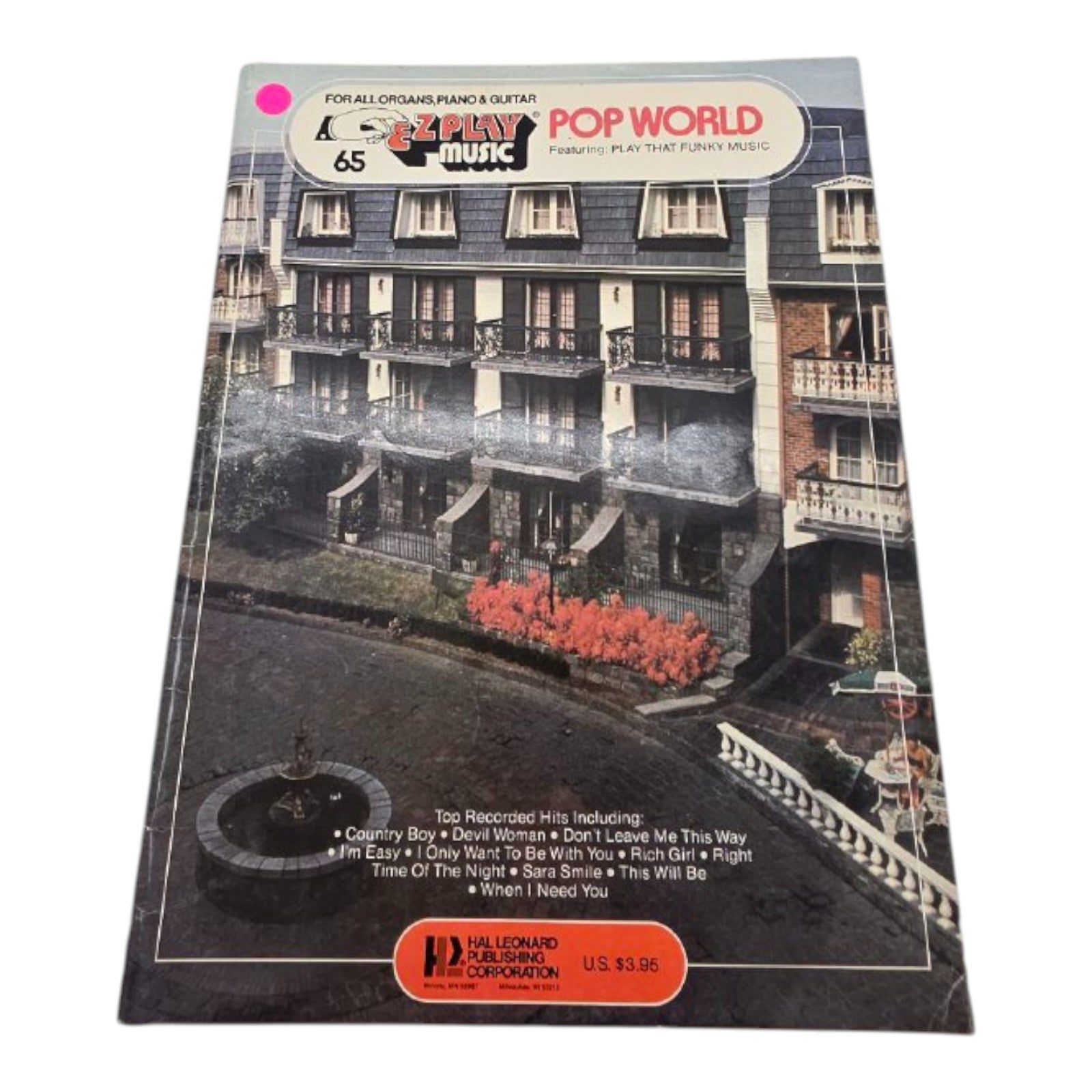 E-Z Play Music 65 Pop World for All Organs Piano & Guitar Vintage Music Book