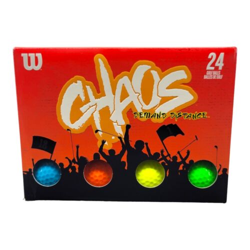 Wilson Chaos Demand Distance Golf Balls 24 Pack Multi Color High Performance