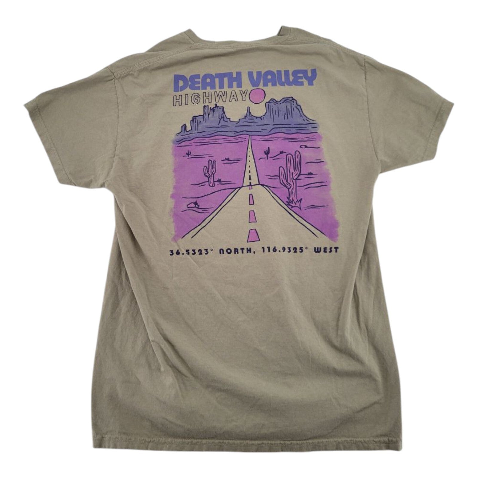Bowery Supply Co Death Valley Highway Graphic Tan T-Shirt Mens Medium