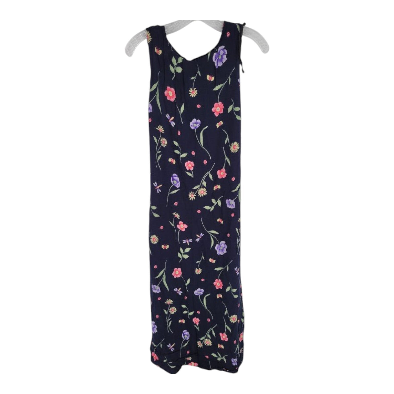 Kathie Lee Collection Navy Floral Sleeveless Maxi Dress Size 5/6