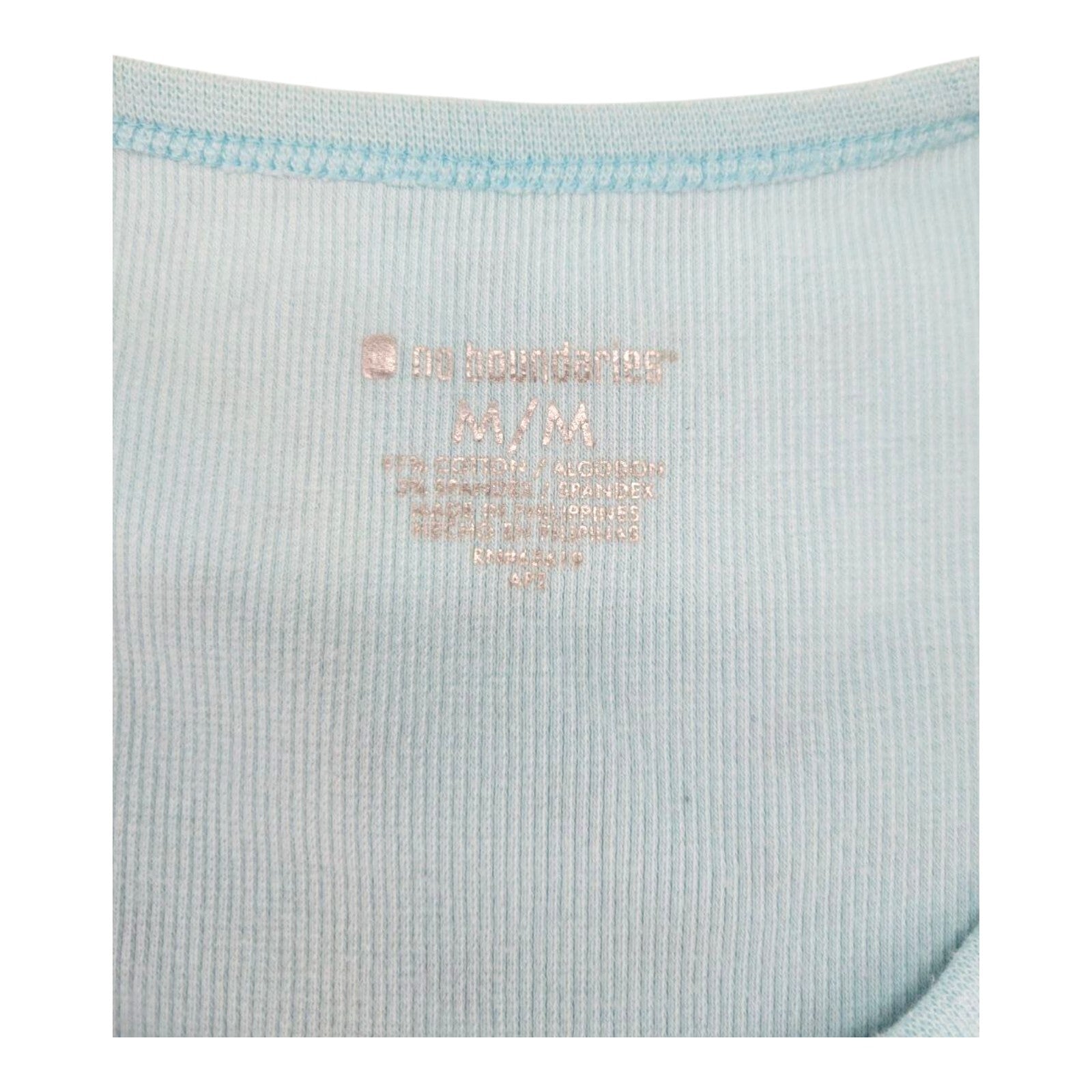 No Boundaries Light Blue Ribbed Tank Top with Hearts Print Size M