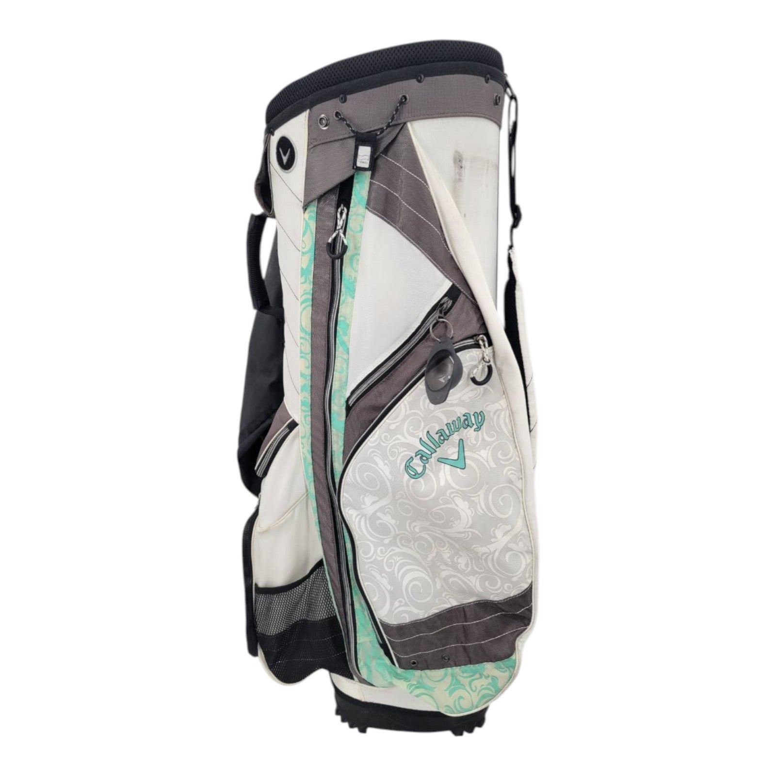 Callaway Ladies White Teal Golf Cart Bag 14-Way Divider Compartment