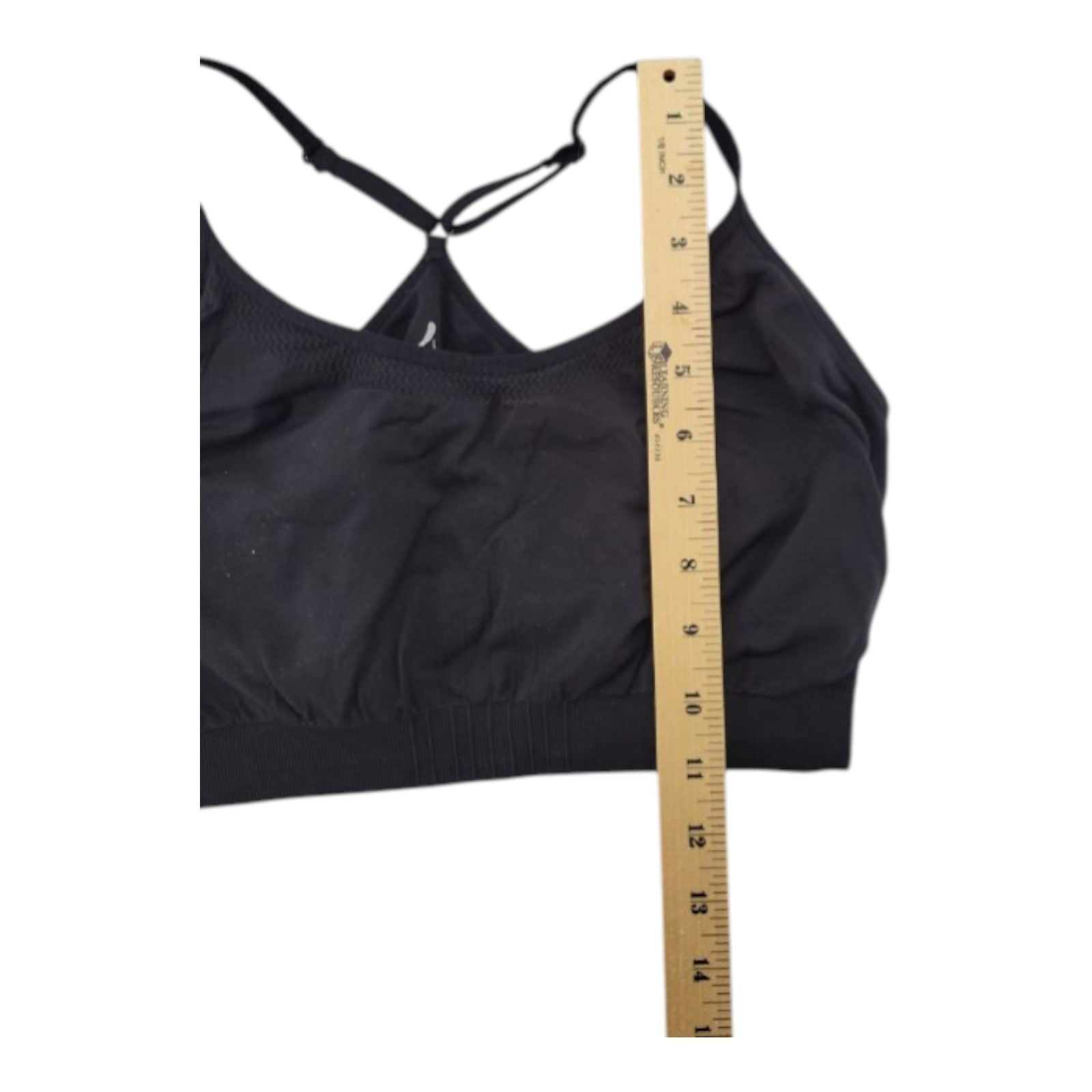Aspire Women's Black Seamless Sports Bra Crossback Stretch Nylon Spandex XL