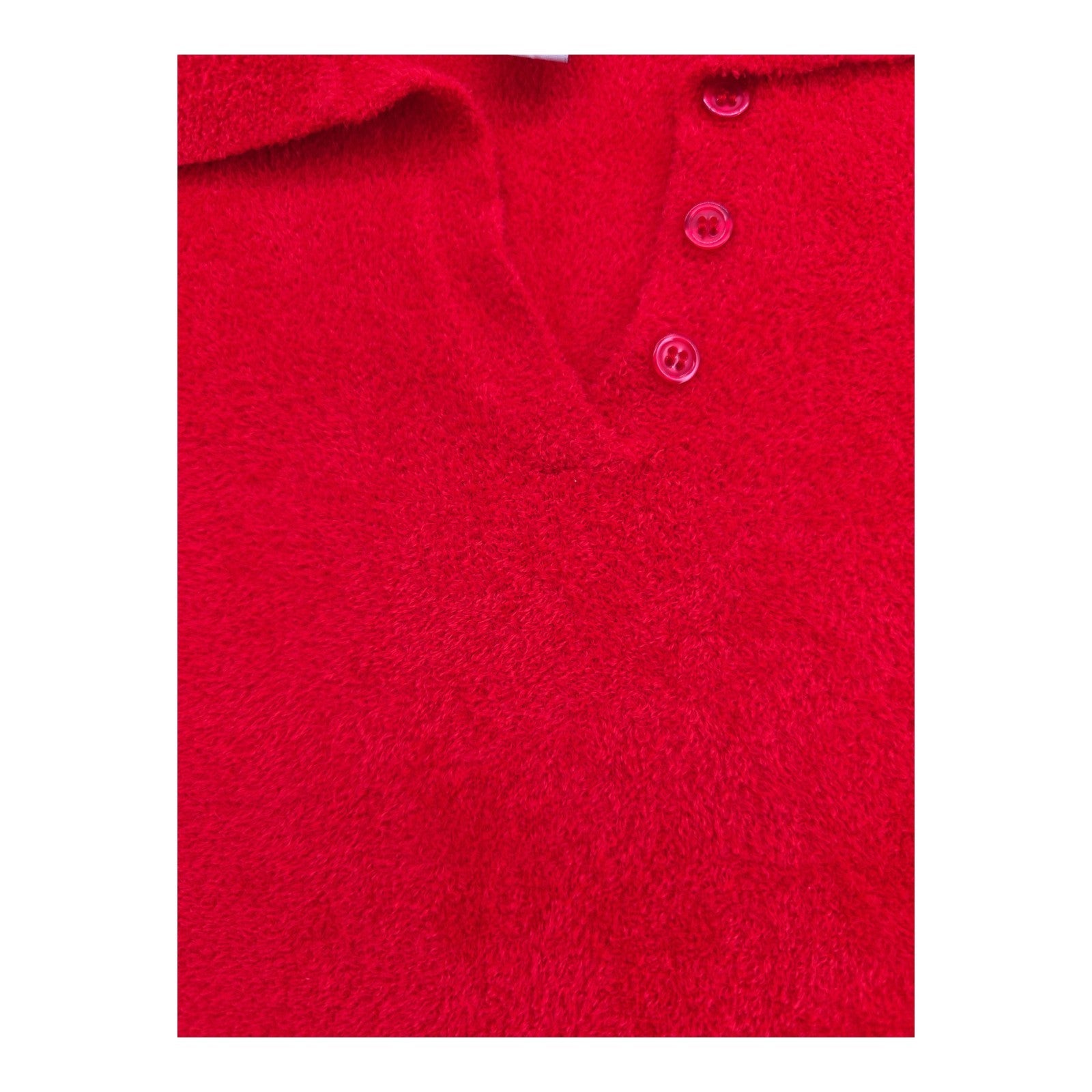 CB Career Red Collared Button-Up Sweater Women’s XL Nylon Spandex 3/4 Sleeve
