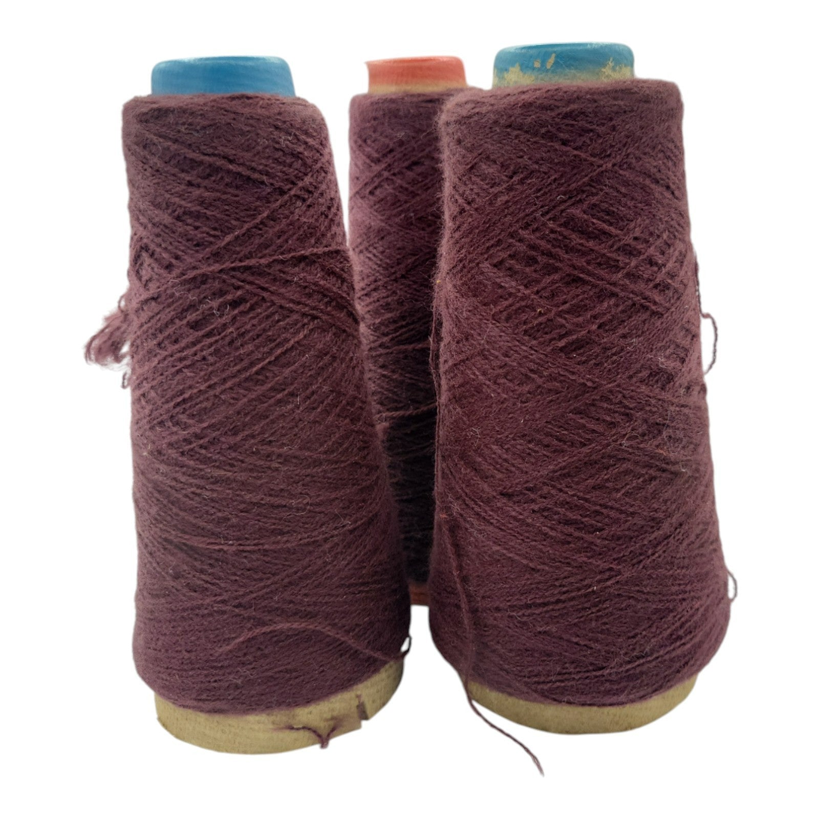 Vintage Spinnerin 2/24 Raisin Heather Yarn Cone Lot of 3