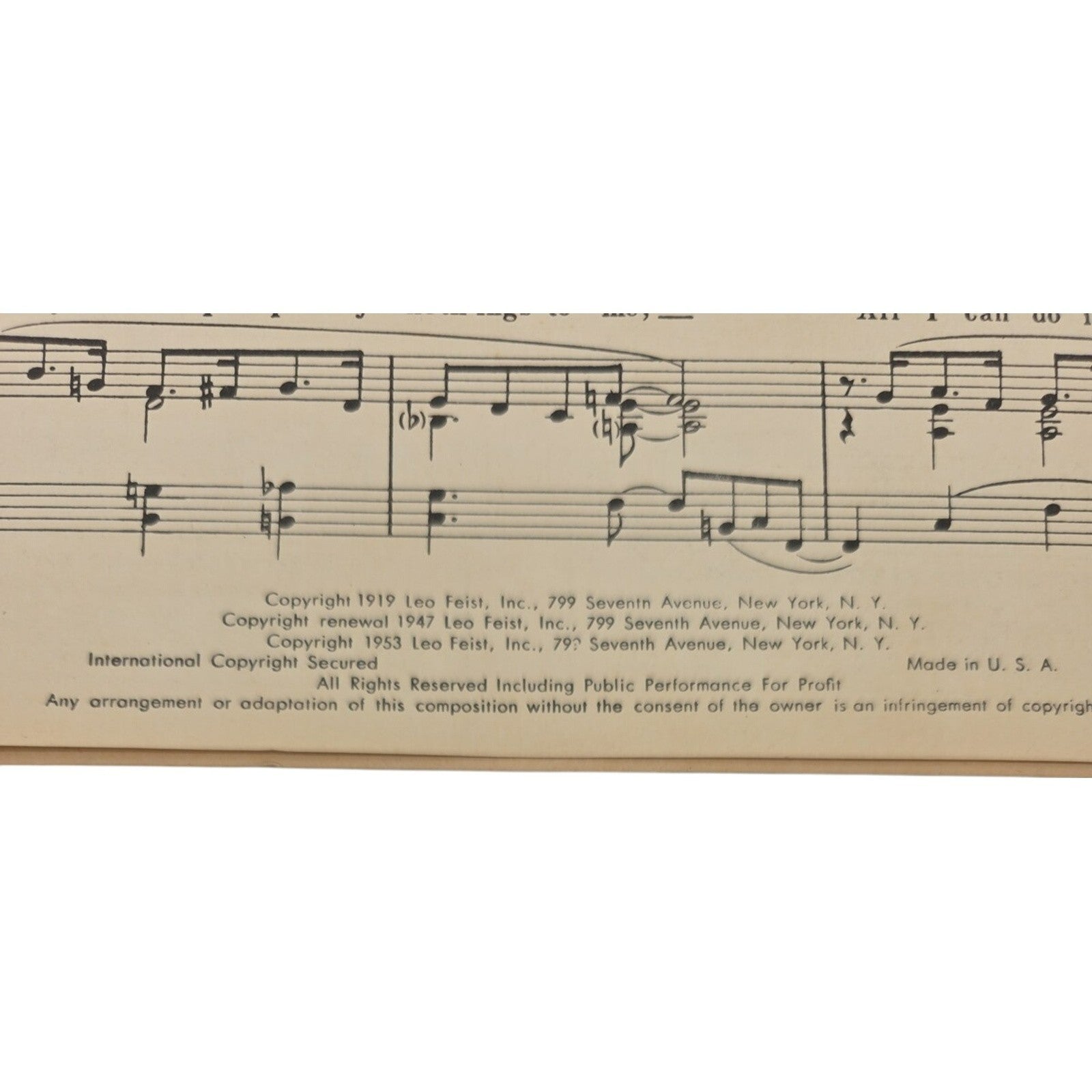 Vintage Sheet Music Leo Feist Inc. 1953 O OH! By Bryon Gay & Arnold Johnson