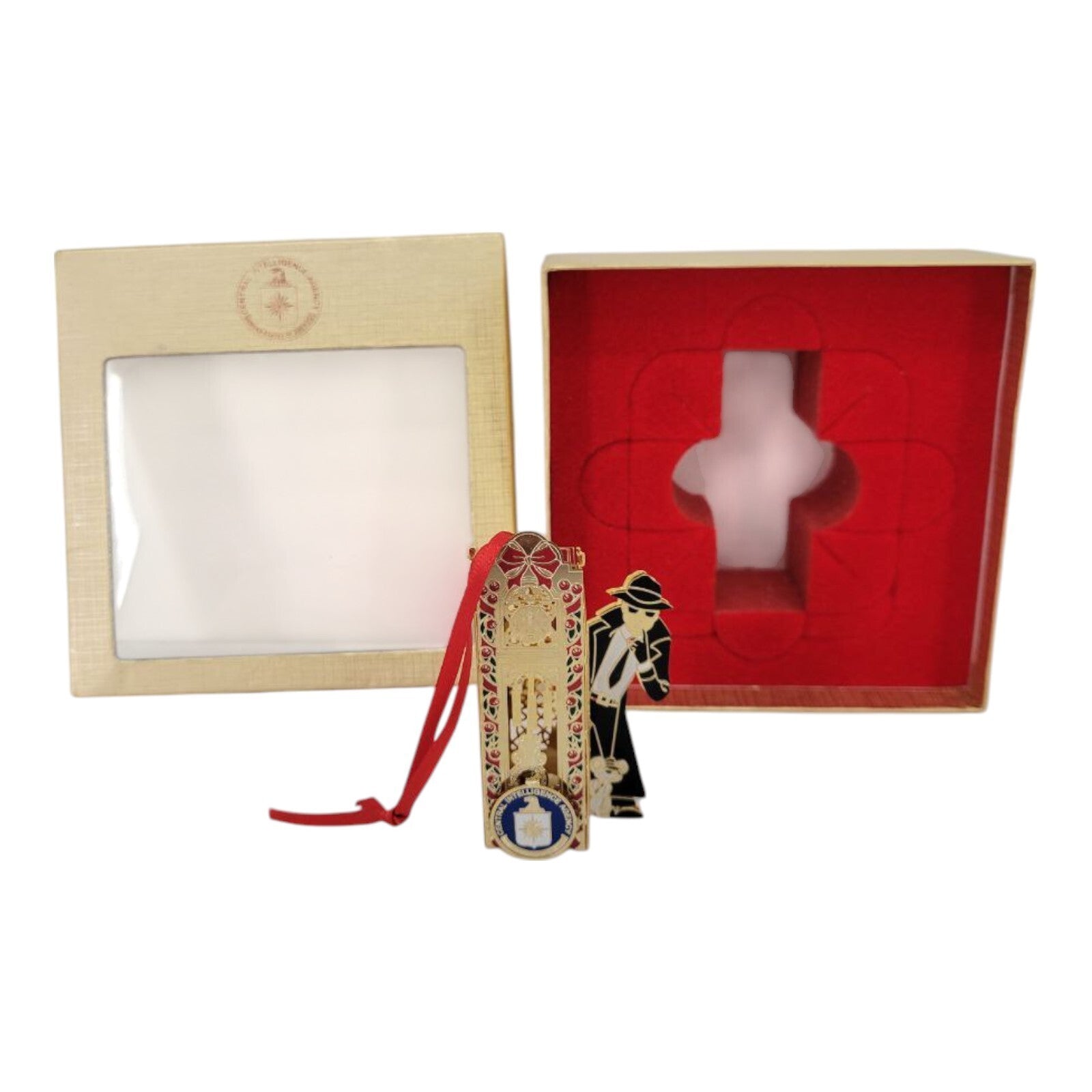 CIA Central Intelligence Agency Spy Guy Christmas Ornament with Box