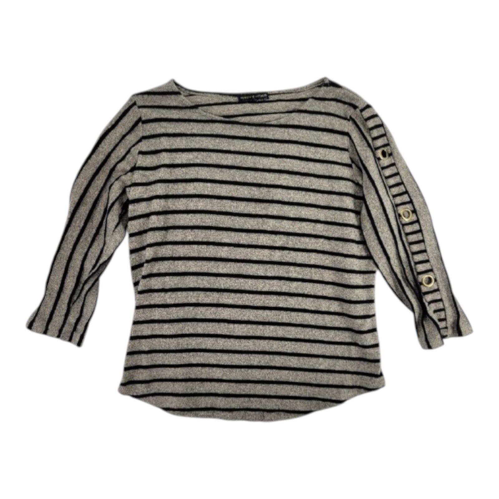 Adrienne Vittadini Stripe Top 3/4 Sleeve Women's XL