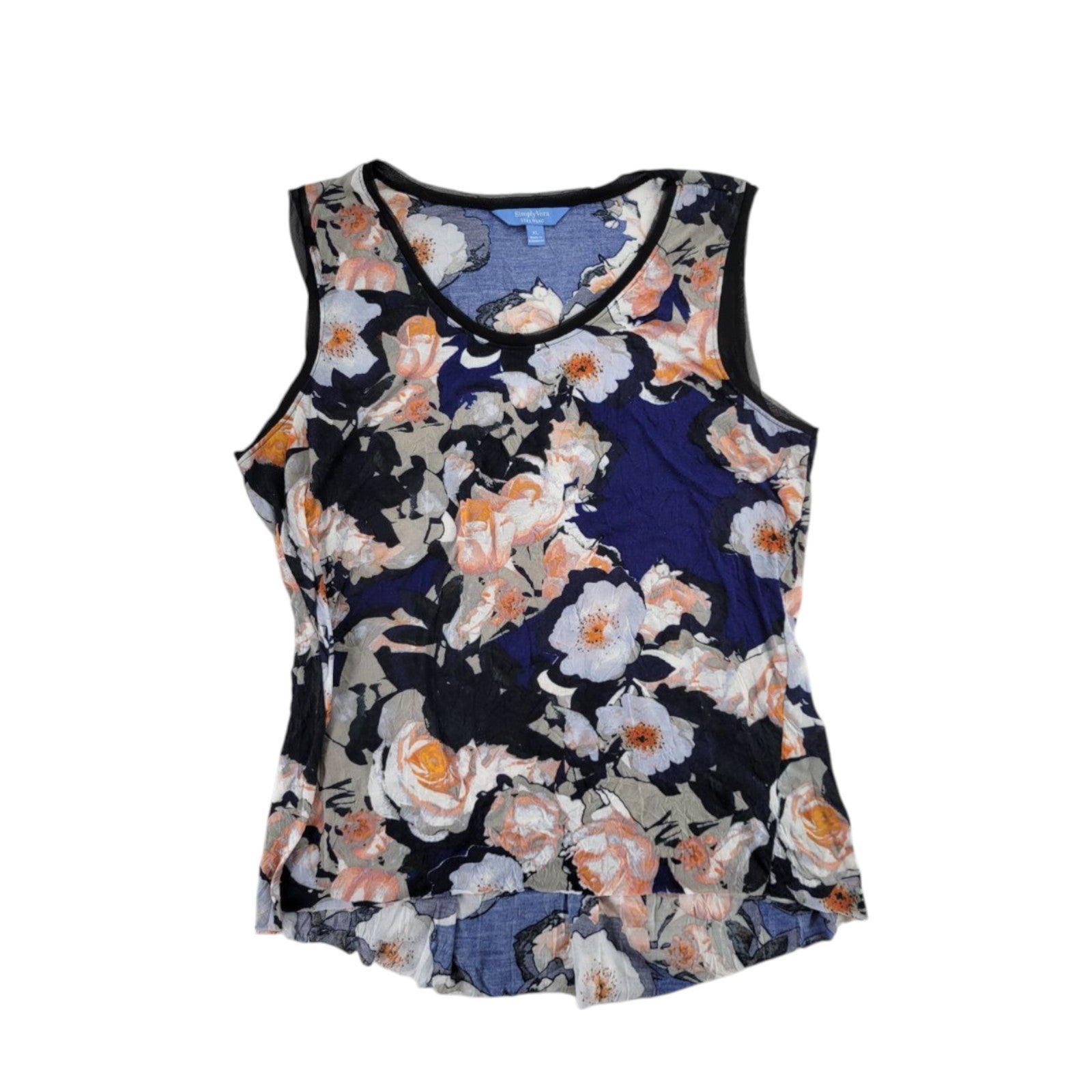 Simply Vera Vera Wang Sleeveless Floral Tunic Blouse Women's XL