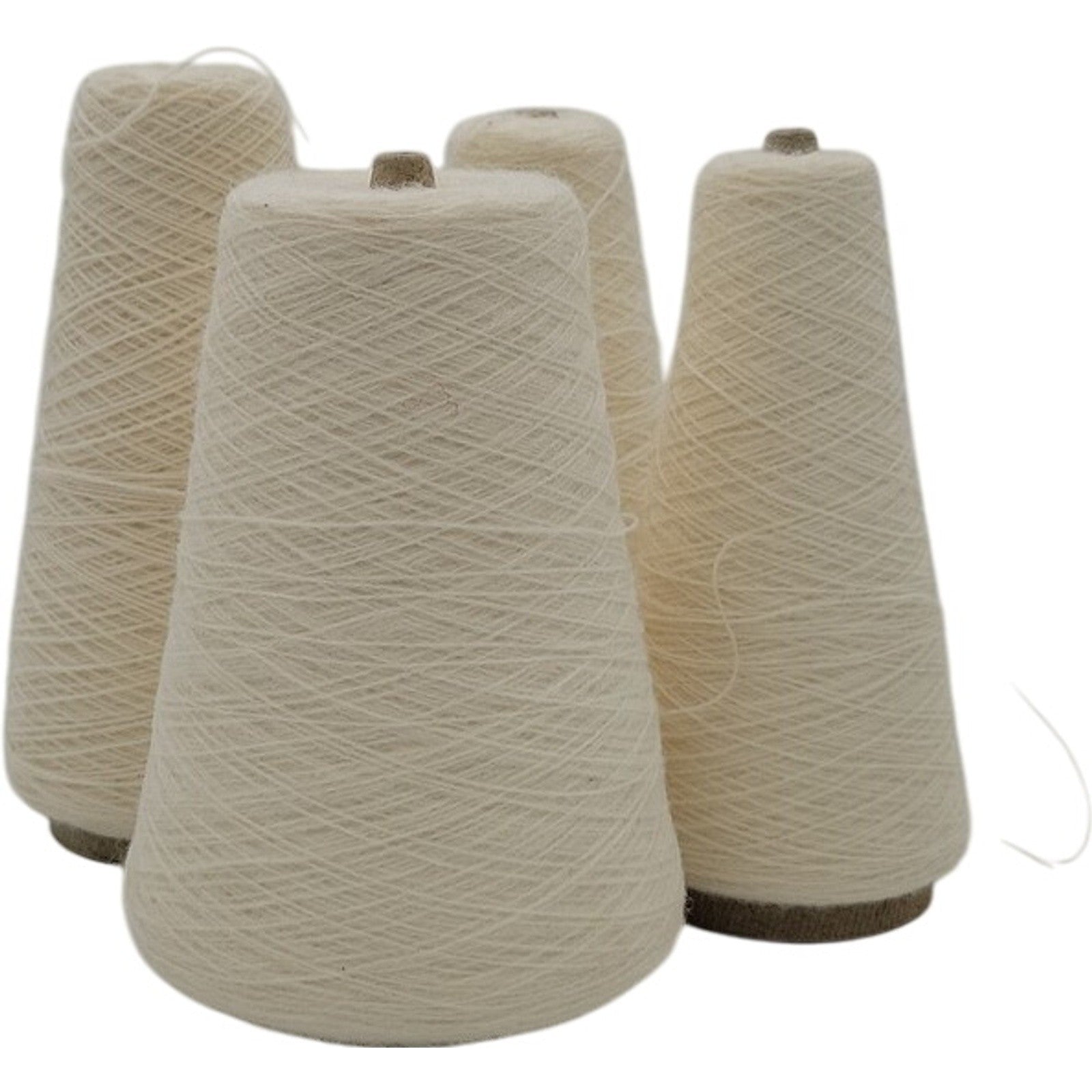 Vintage Spinnerin Bone White 2/24 Acrylic Weaving Knitting Cone Yarn Lot of 4