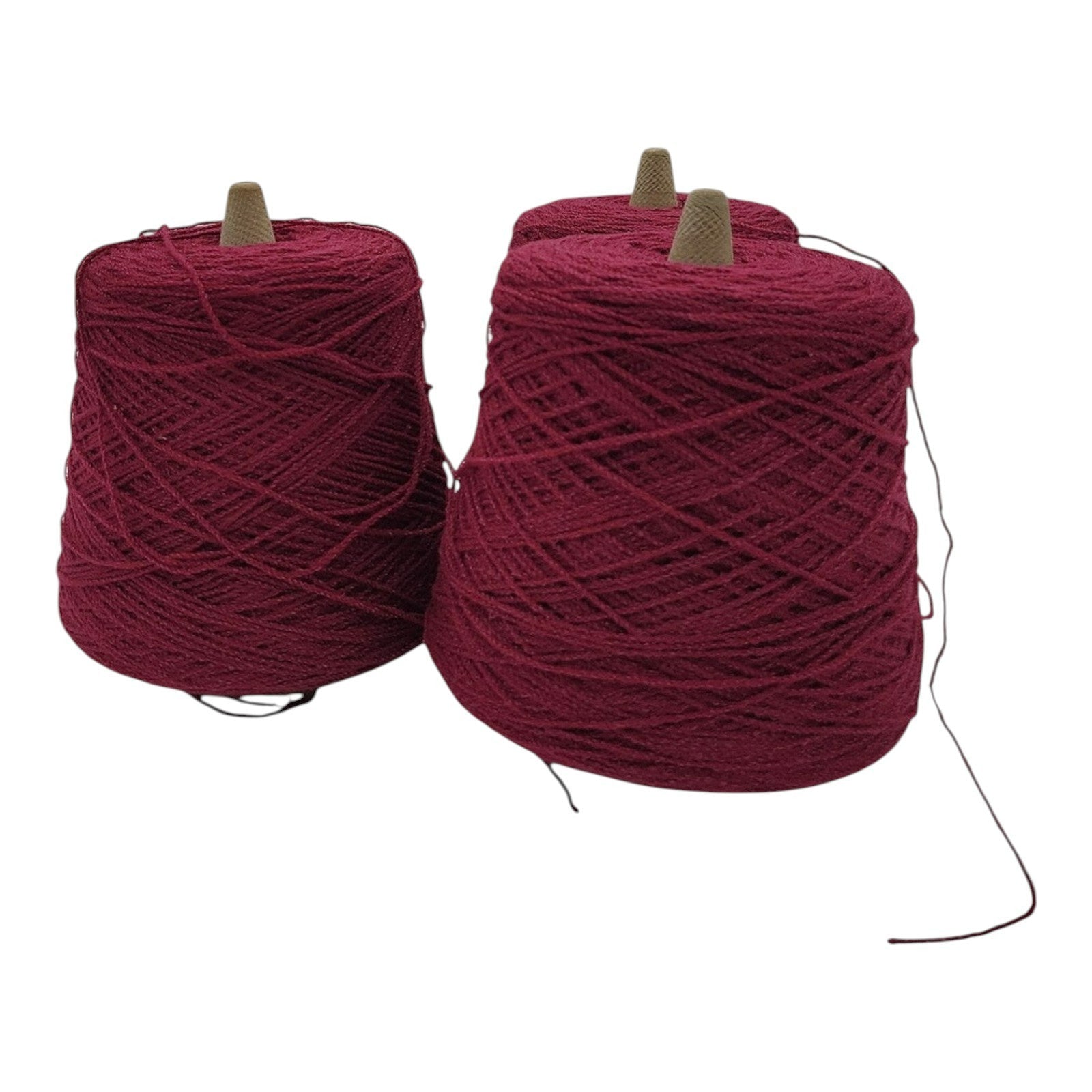 Vintage Unbranded Acrylic Weaving Knitting Yarn Burgundy 03314 Lot of 3