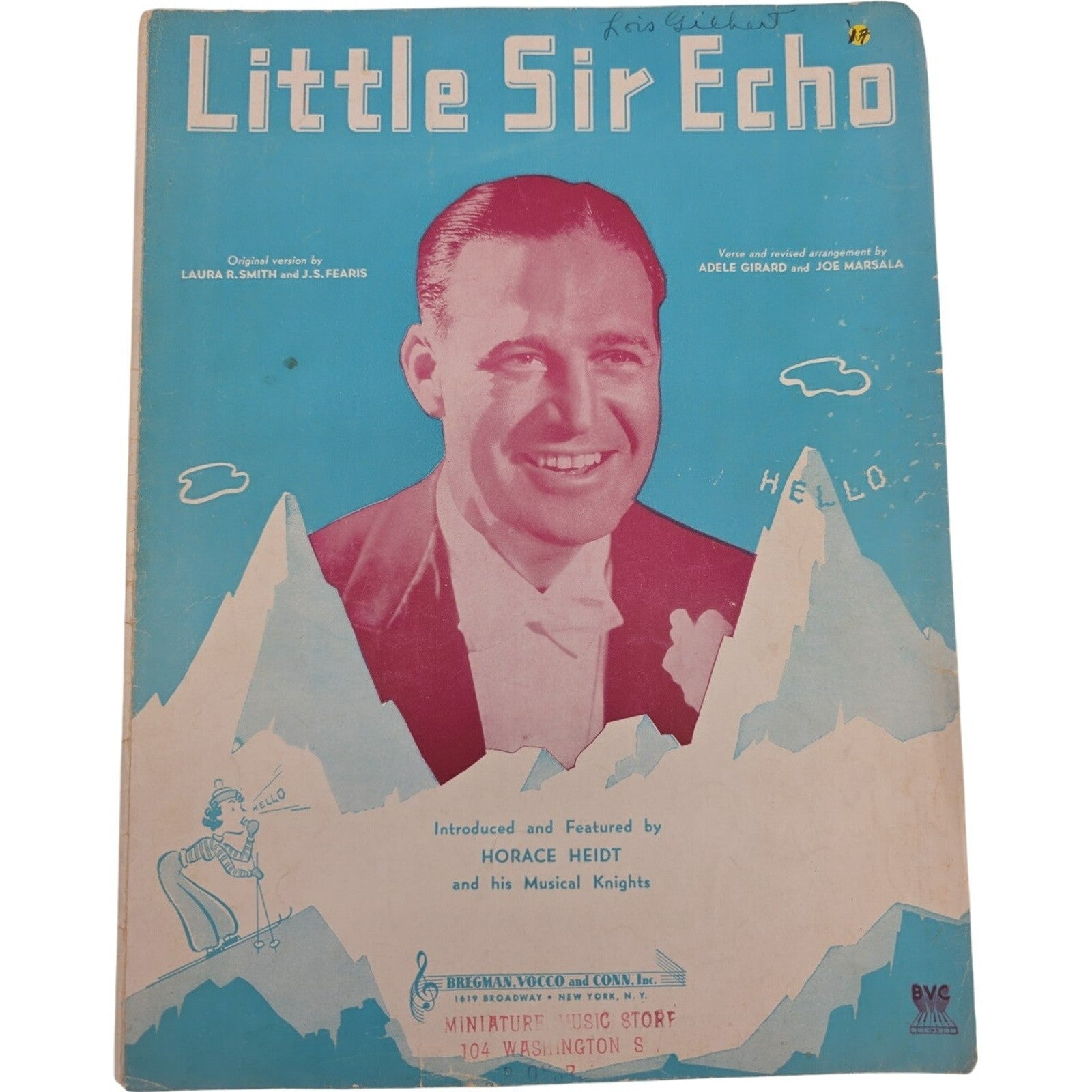 Vintage 1939 Sheet Music Little Sir Echo by Laura R. Smith and J.S. Fearis