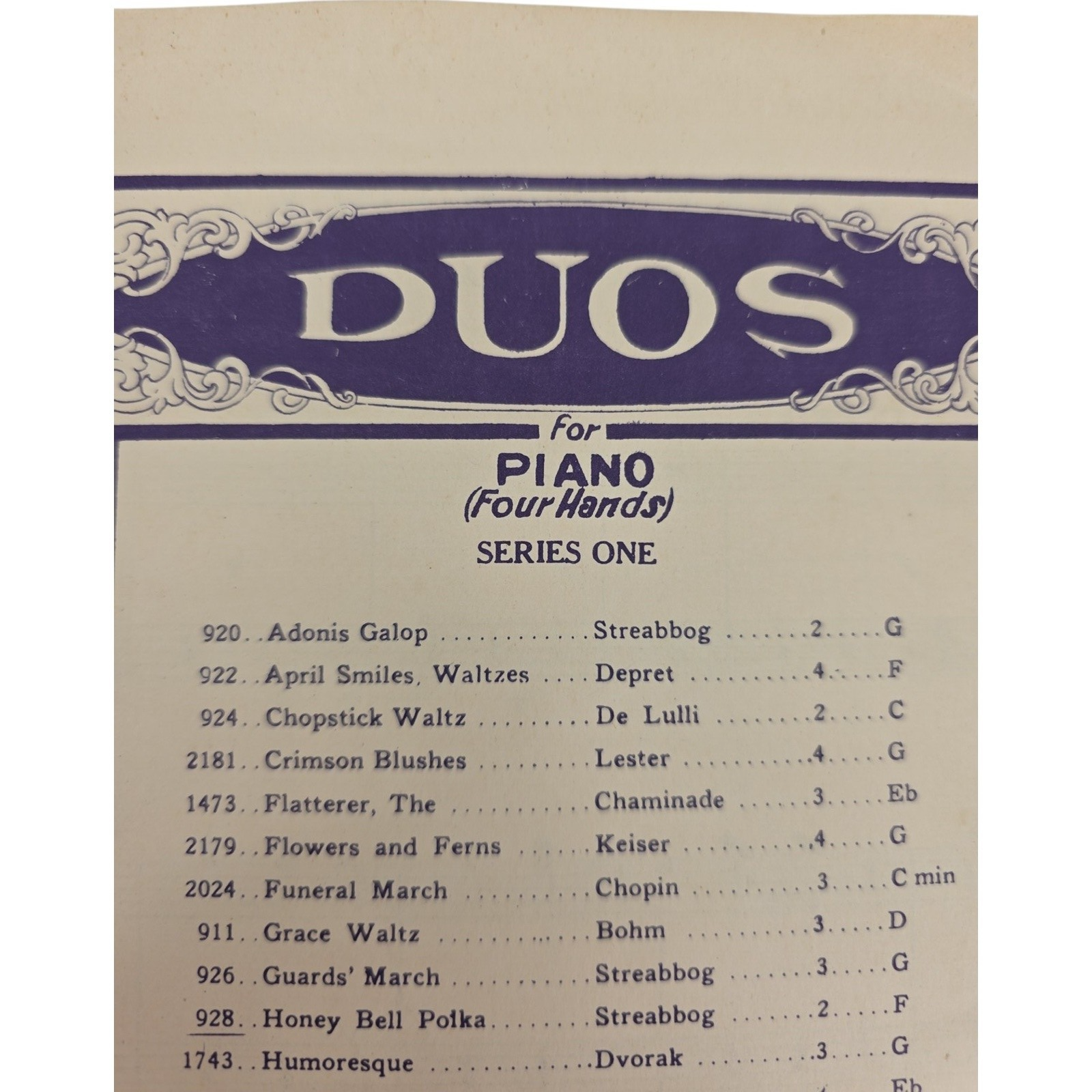 Honey Bell Polka 1902 Vintage Sheet Music Duos for Piano Four Hands