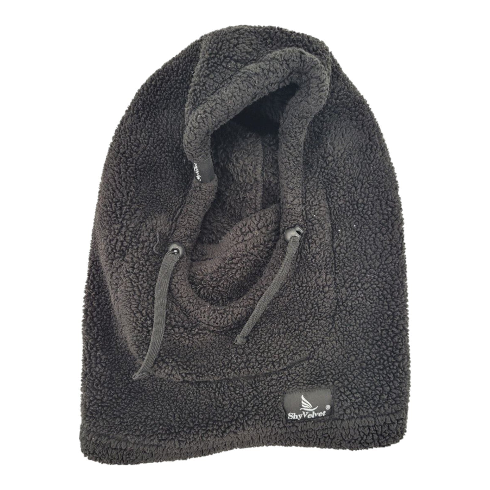 Shy Velvet Black Fleece Balaclava Wind Resistant Winter Face Mask