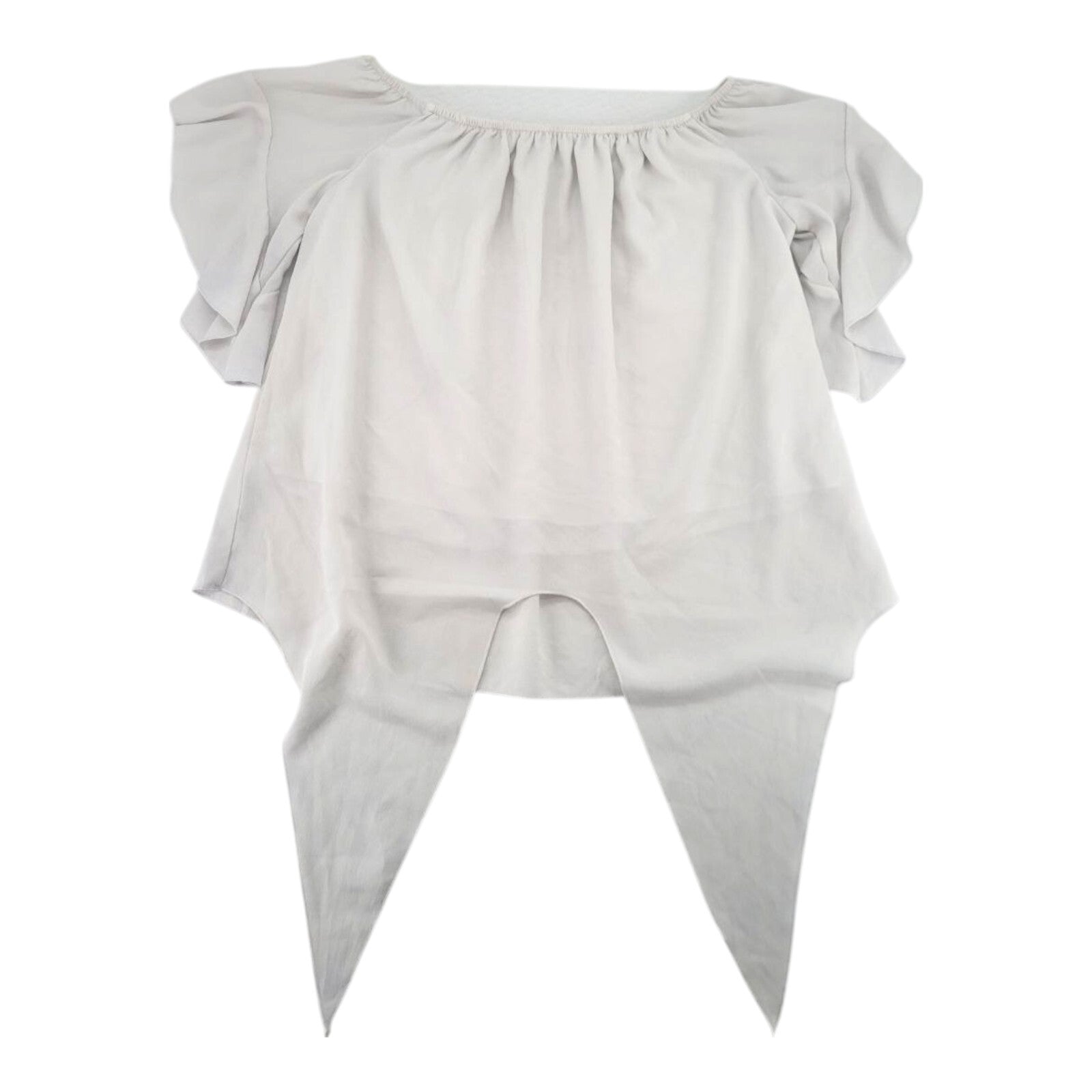 Lucky More Womens Off Shoulder Blouse White Sharkbite Hem 2XL