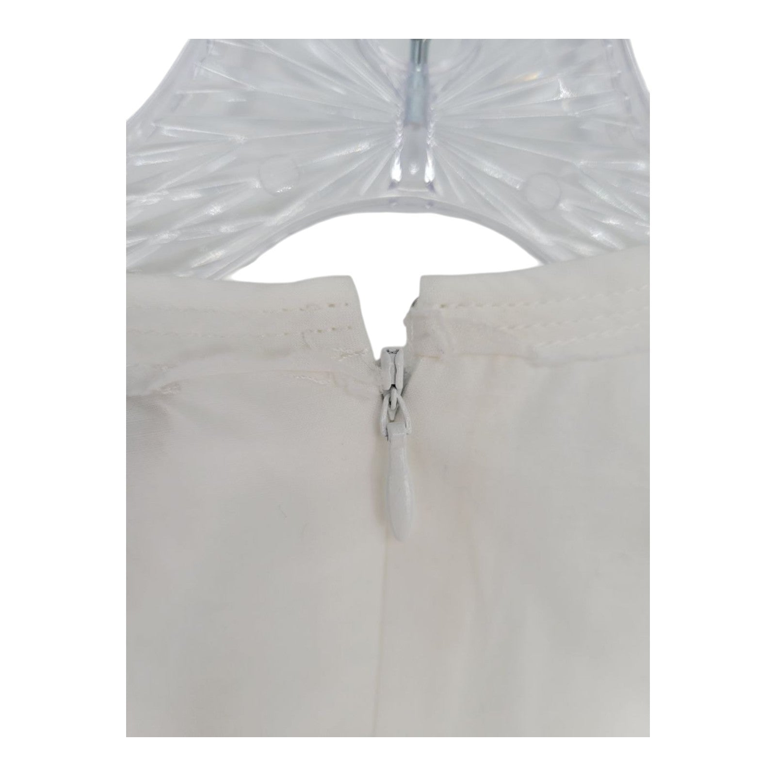 Lark & Ro Women's White Eyelet Lace Dress Zip Back Short Sleeve Size 0