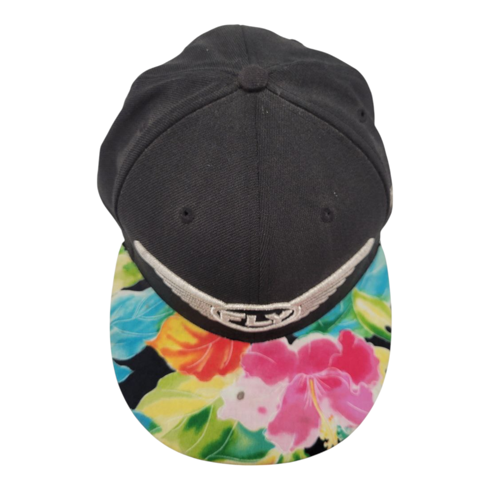 New Era 9FIFTY Fly or Die Snapback Hat Floral Brim Black Multicolor Cap