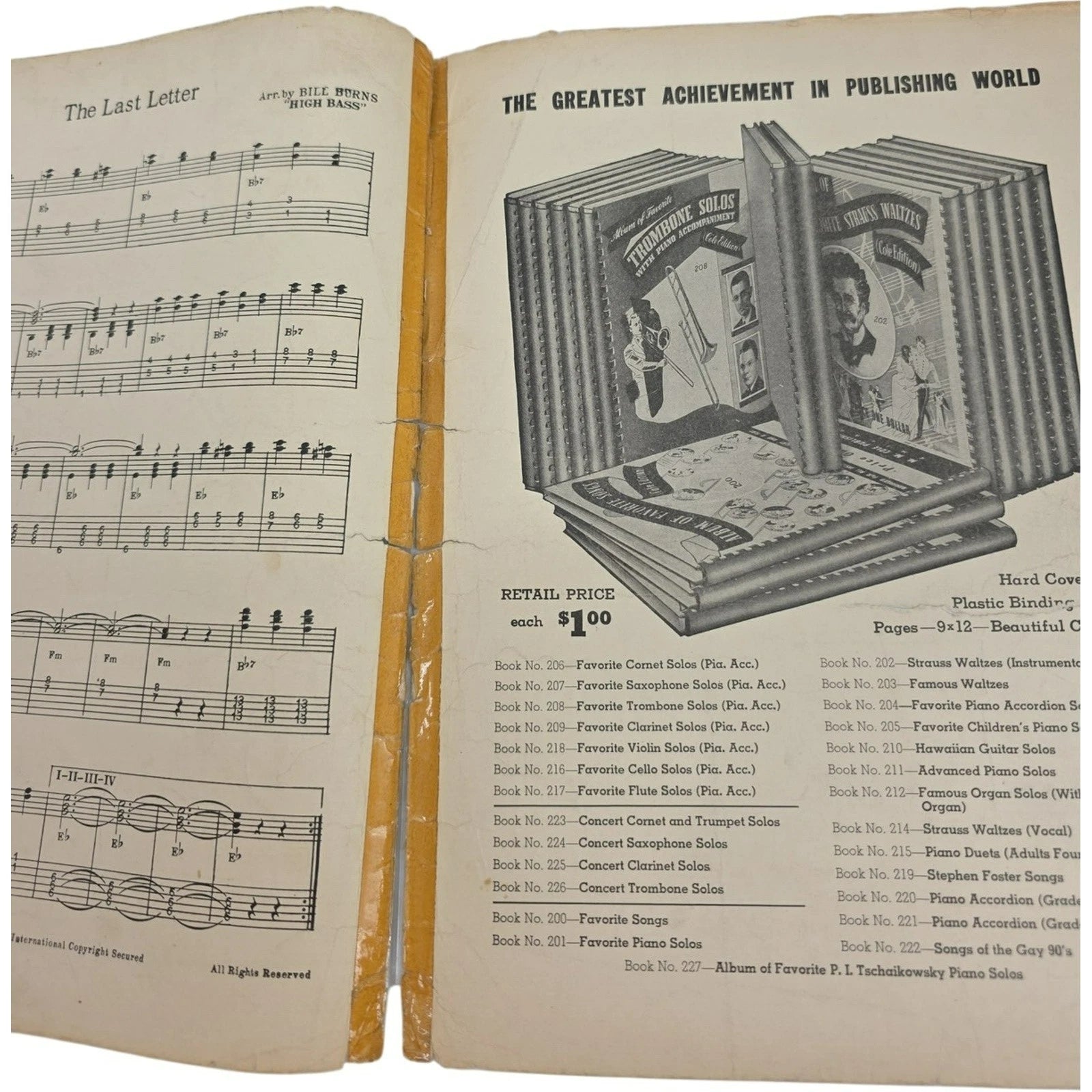 Vintage 1939 Sheet Music The Last Letter by Rex Griffin