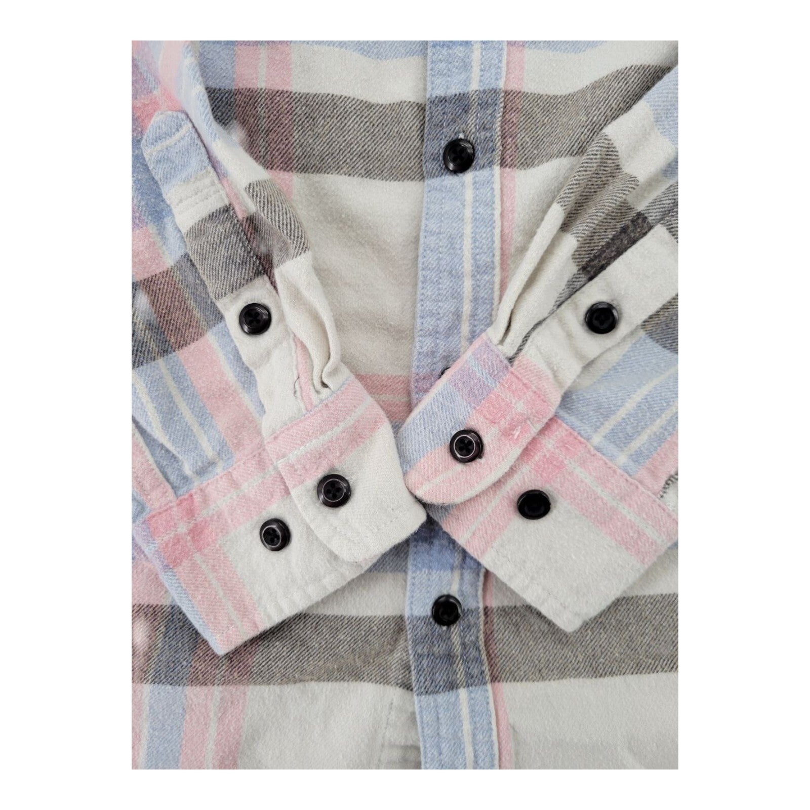Pacsun Pink Blue Plaid Flannel Shirt Mens Button Up Long Sleeve Size M