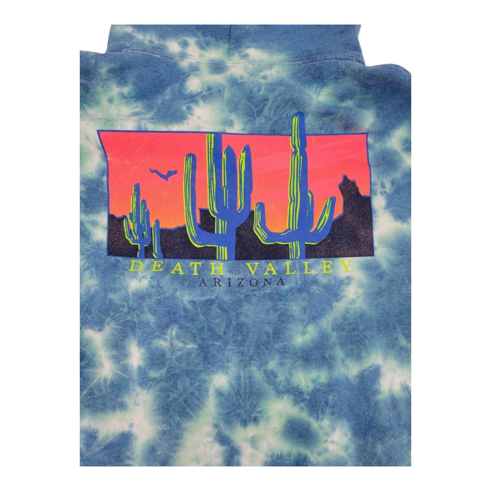 Artist Union Death Valley Arizona Tie Dye Hoodie Blue Green Cactus Desert Size L