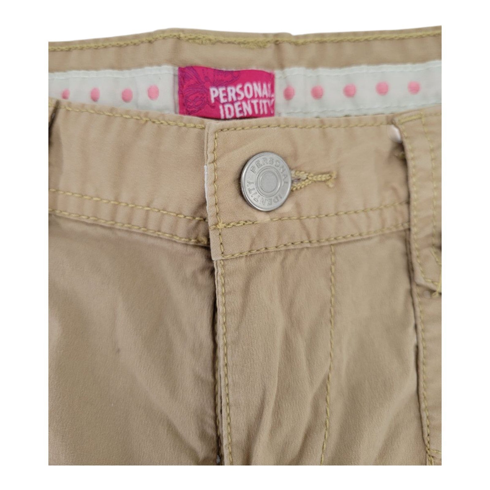 Personal Identity Women's Khaki Capri Pants 5 Cargo Stretch Drawstring