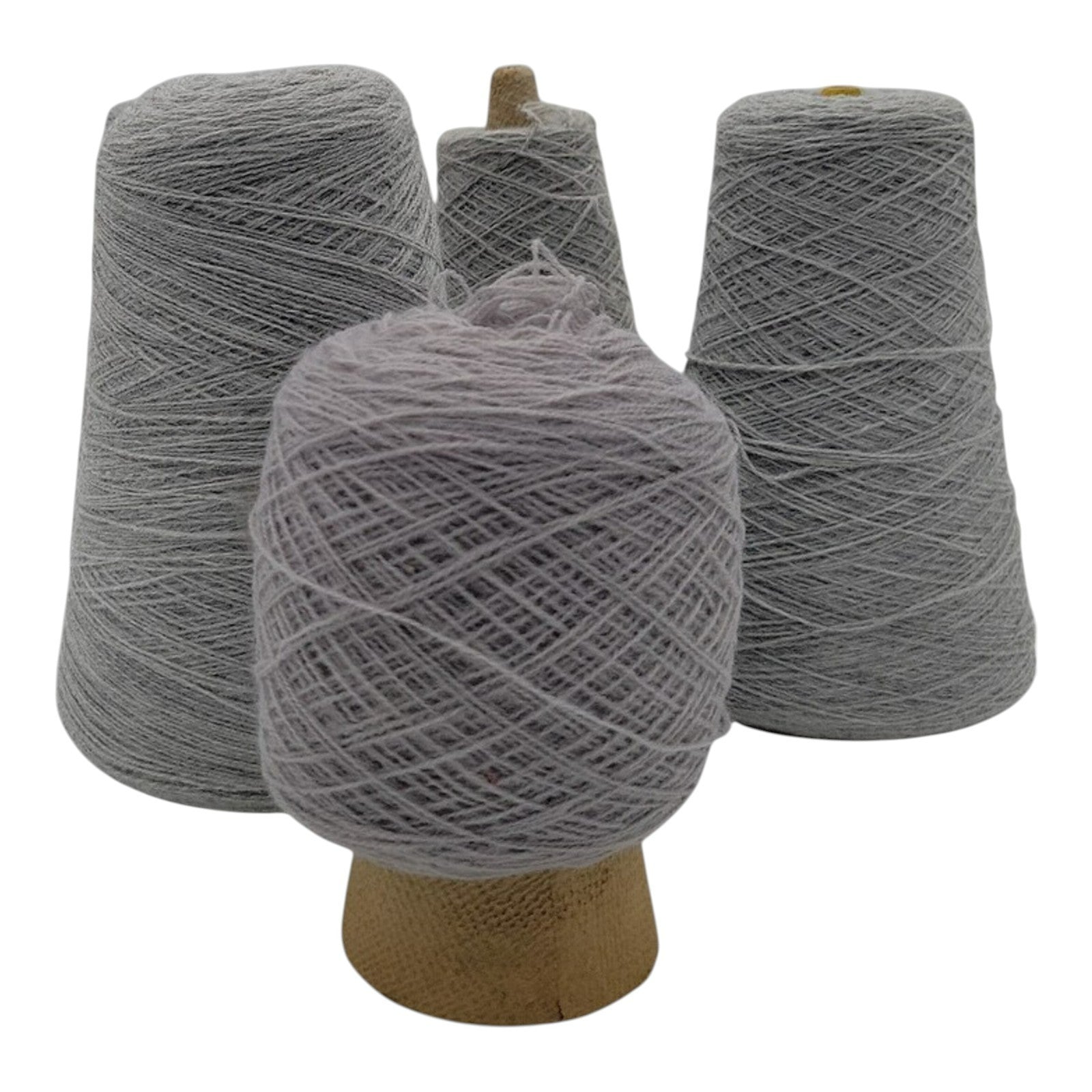 Vintage Milliken Yarns Silver Grey 2/24 Acrylic Yarn Cone 68245 Lot of 5