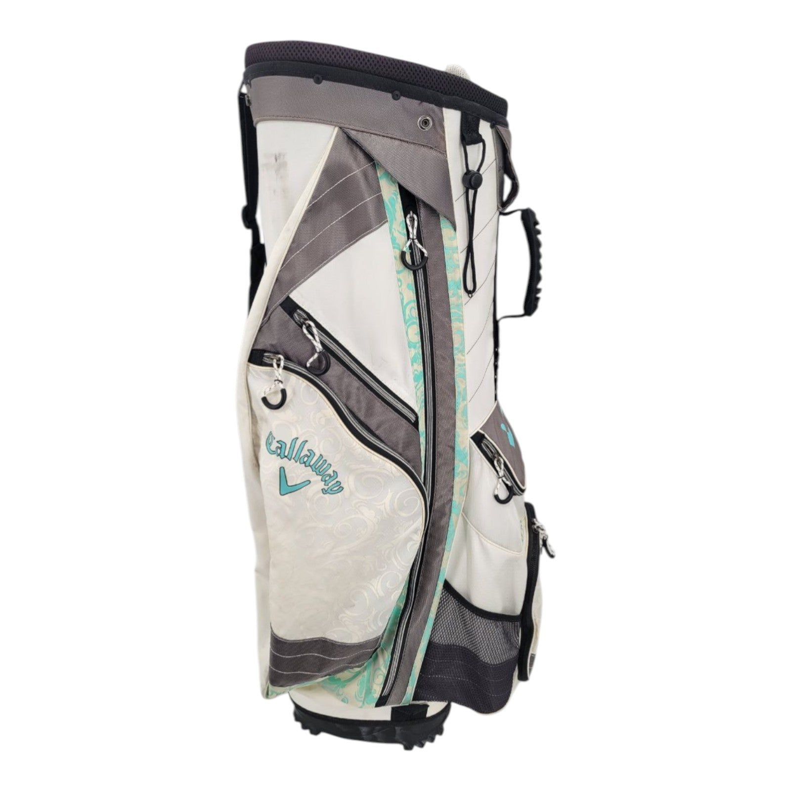 Callaway Ladies White Teal Golf Cart Bag 14-Way Divider Compartment