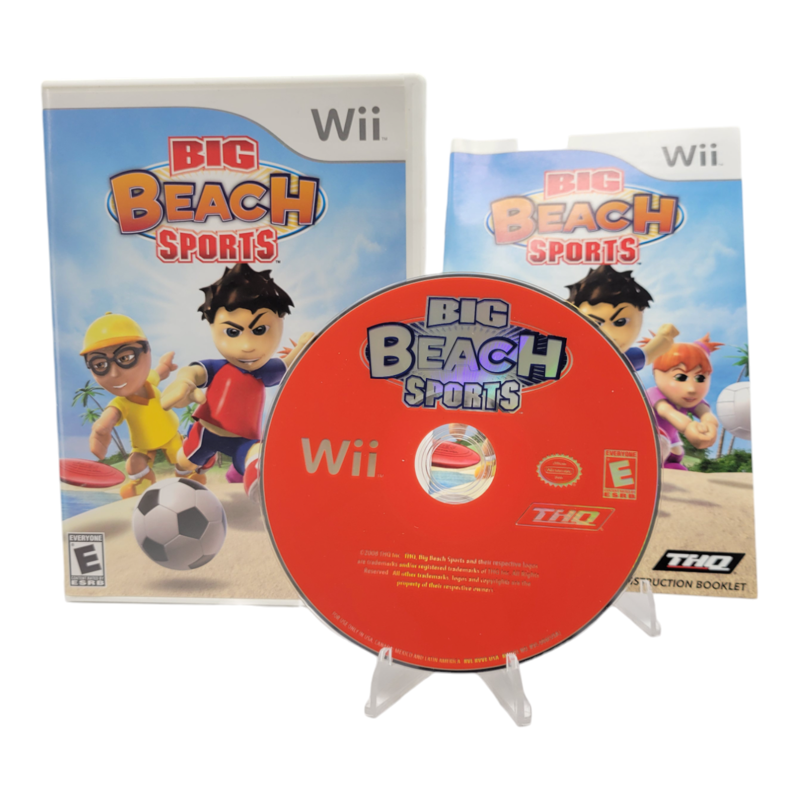 Nintendo Wii Big Beach Sports Game THQ 2008 Complete with Case and Manual