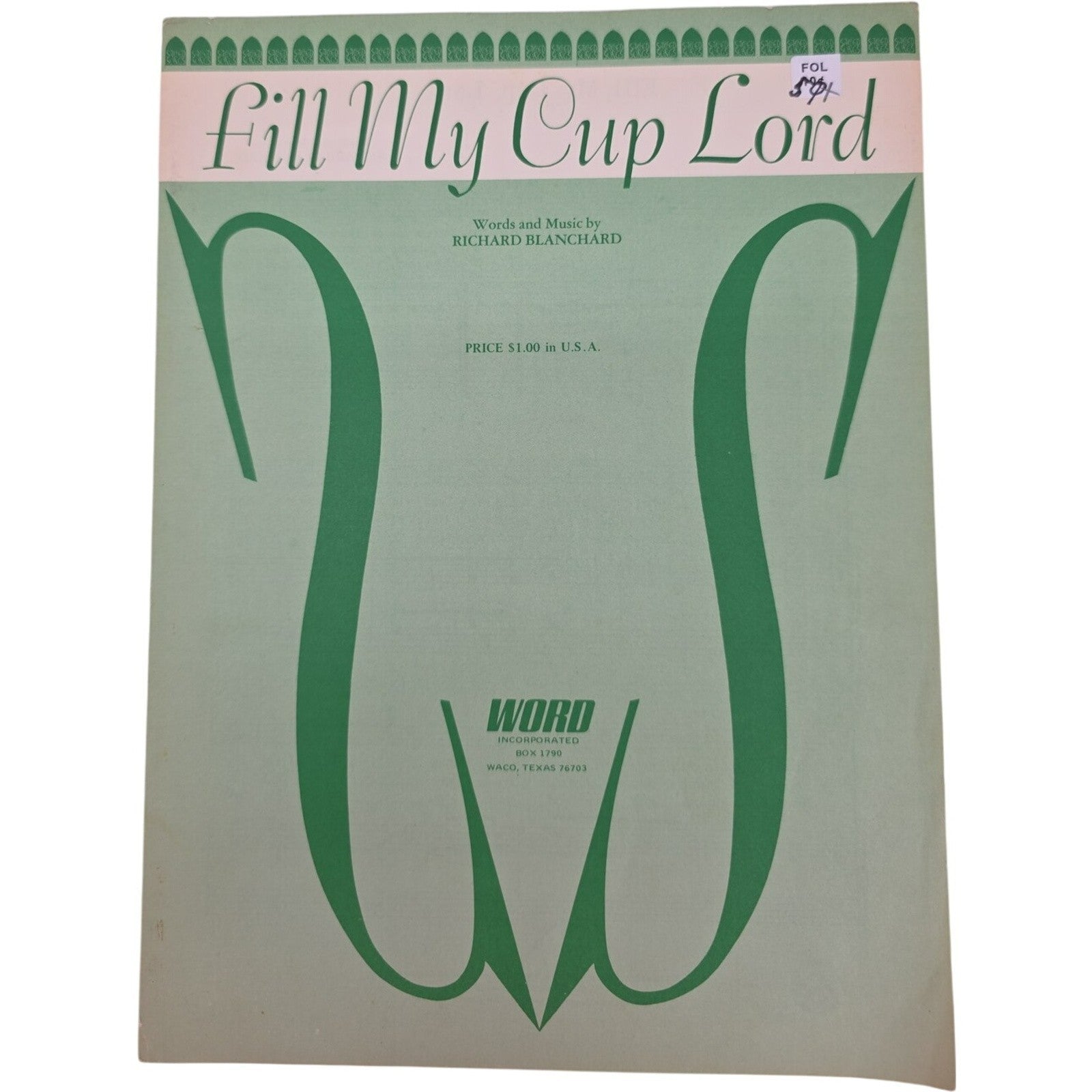 Vintage Sheet Music 1964 Fill My Cup Lord Piano Sacred Songs Richard Blanchard