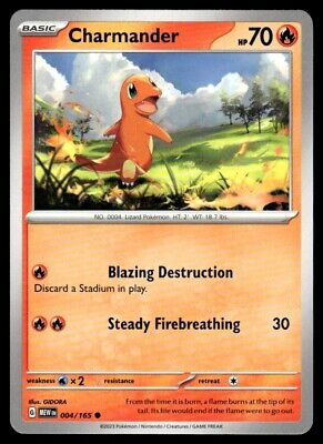 Pokemon 2023 Scarlet & Violet 151 Charmander Common #4 Near Mint Card