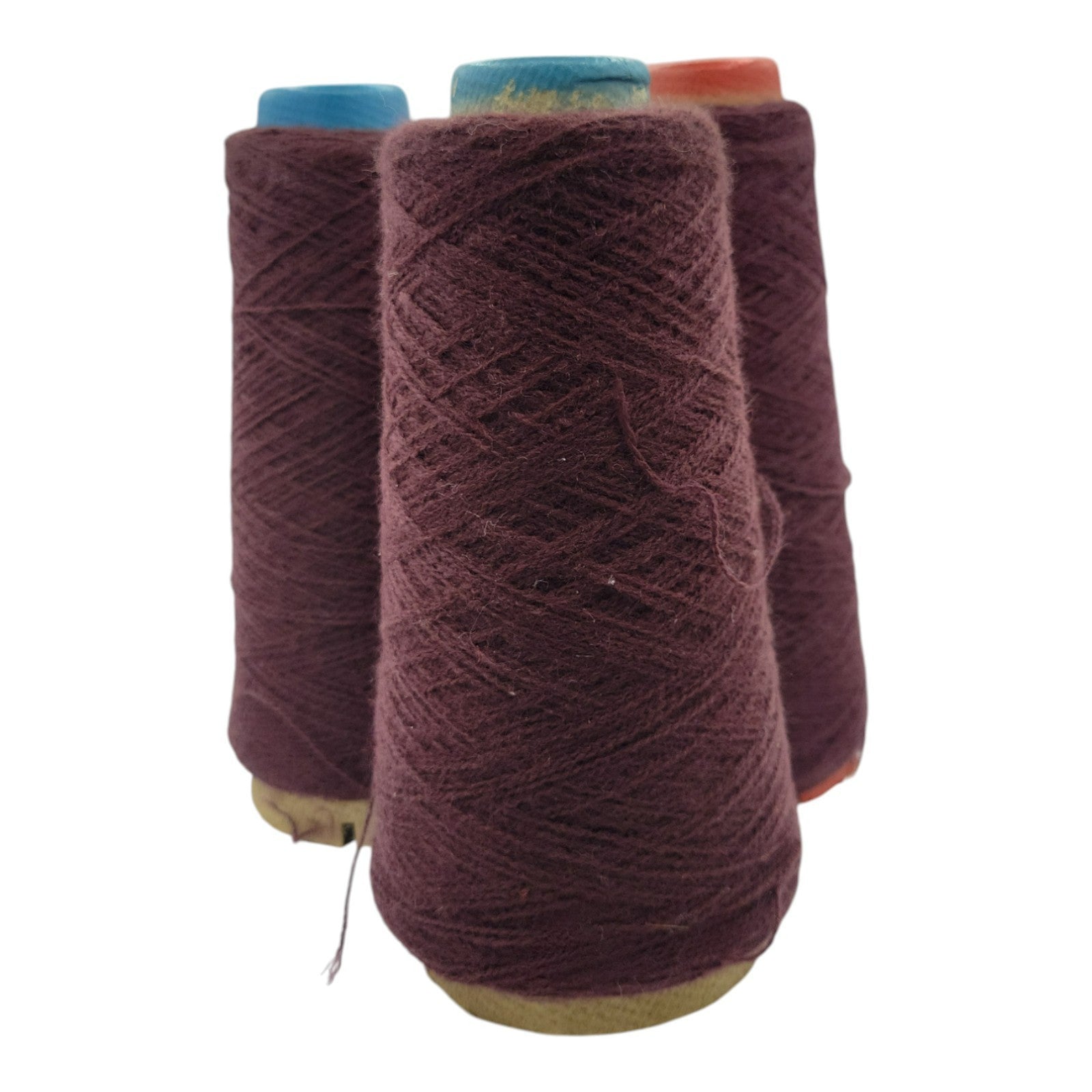 Vintage Spinnerin 2/24 Raisin Heather Yarn Cone Lot of 3