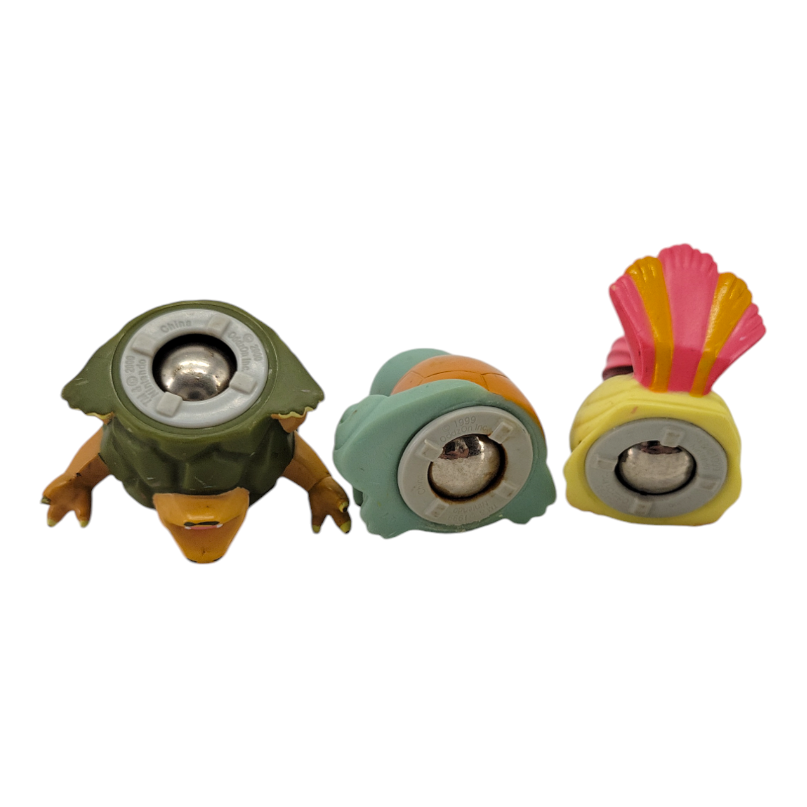 1999 Nintnendo Oddzon Inc Pokemon Squirtle Pidgeotto Golem Roller Slider Toy