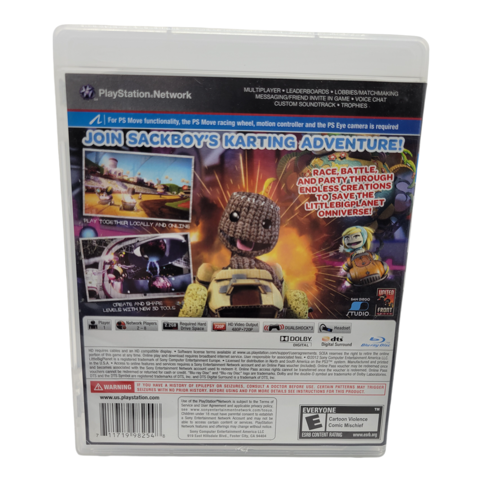 Sony LittleBigPlanet Karting Kart Racing PlayStation 3 2012 Game