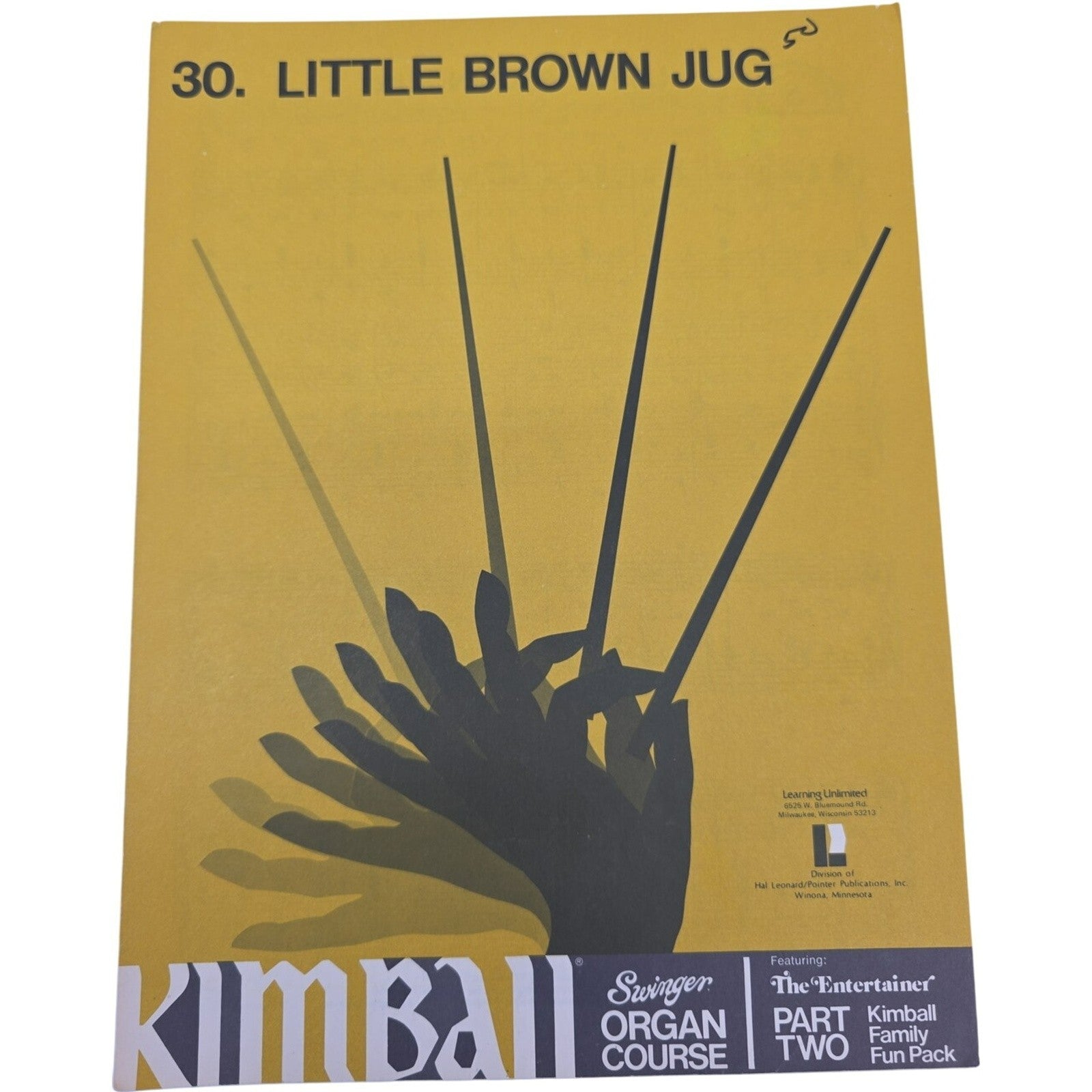 Vintage 1971 Sheet Music Little Brown Jug Kimball Swinger Organ Course #30