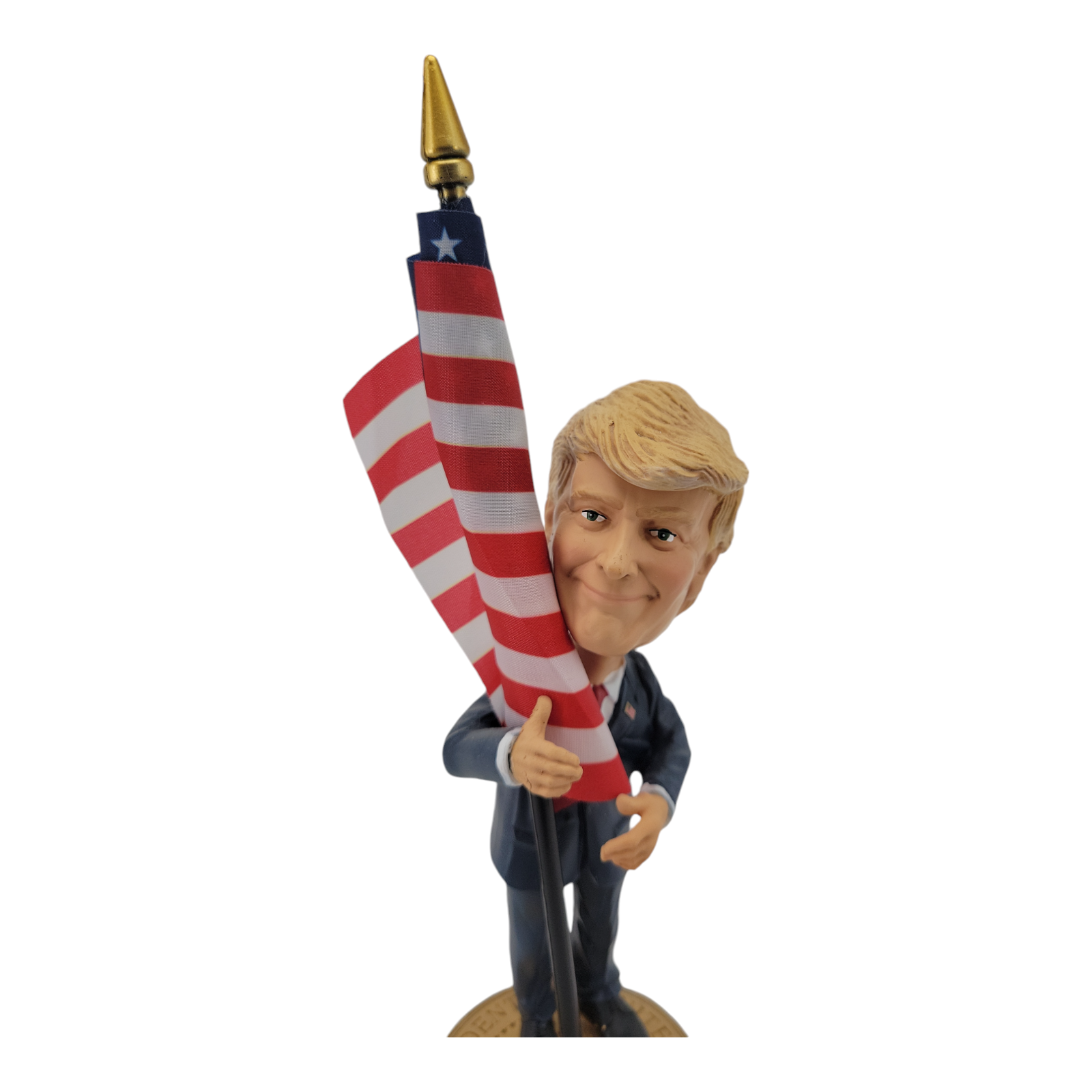 45th President Donald Trump 2020 Bobblehead Hugging American Flag Collectible