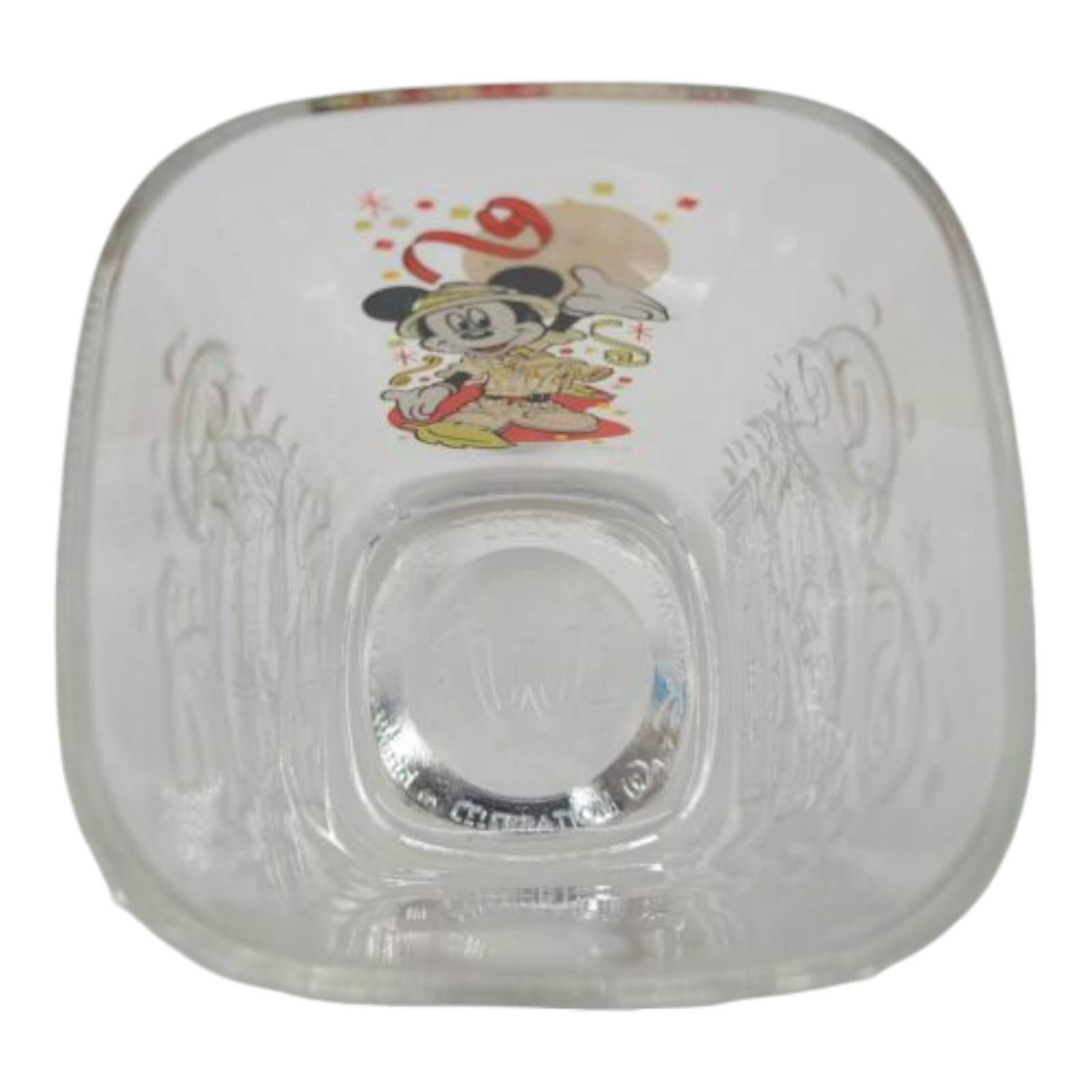 Walt Disney World Commerative 2000 Mickey Mouse Wizard Epcot Center Square Glass