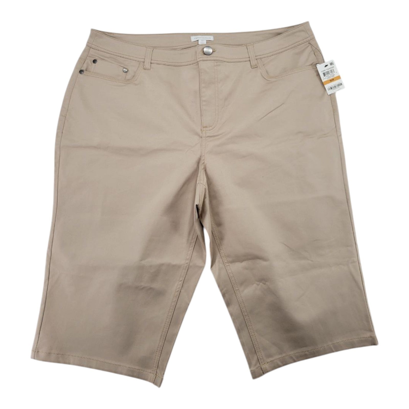 Charter Club Women's Stretch Shorts 16W Beige Sugar Sand Casual Wear