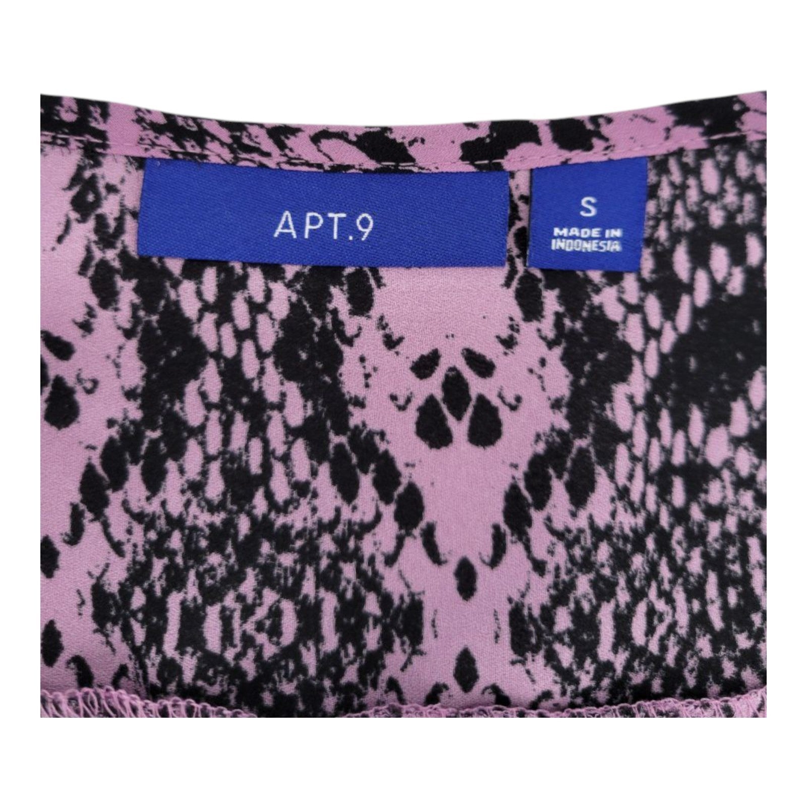 APT 9 Women's Sleeveless Snakeskin Print Blouse High-Low Hem Size S